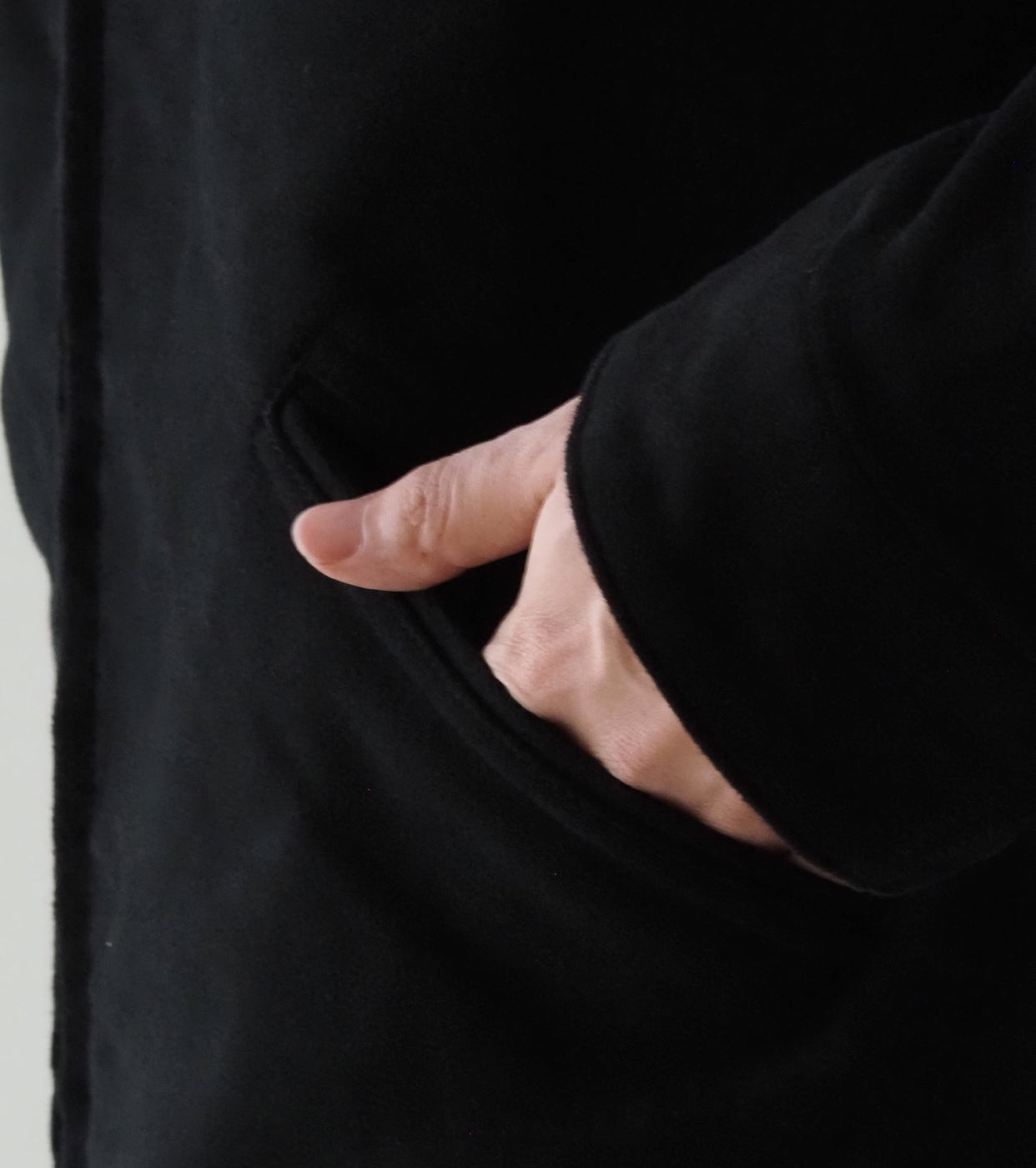 COMOLI Mole  Skin  Zip Short Jacket , Black