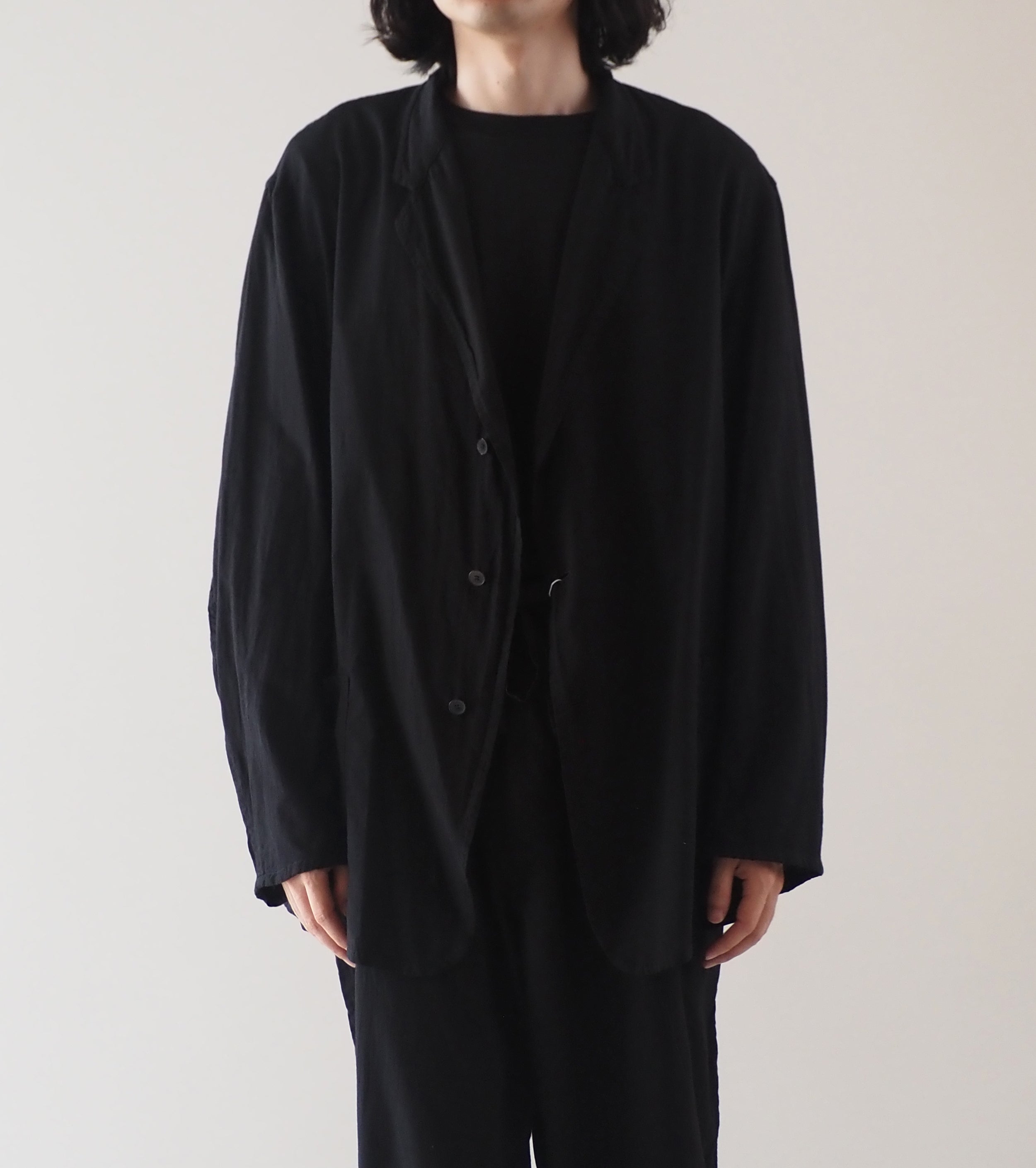 COMOLI KHADI Cotton Jacket , Black