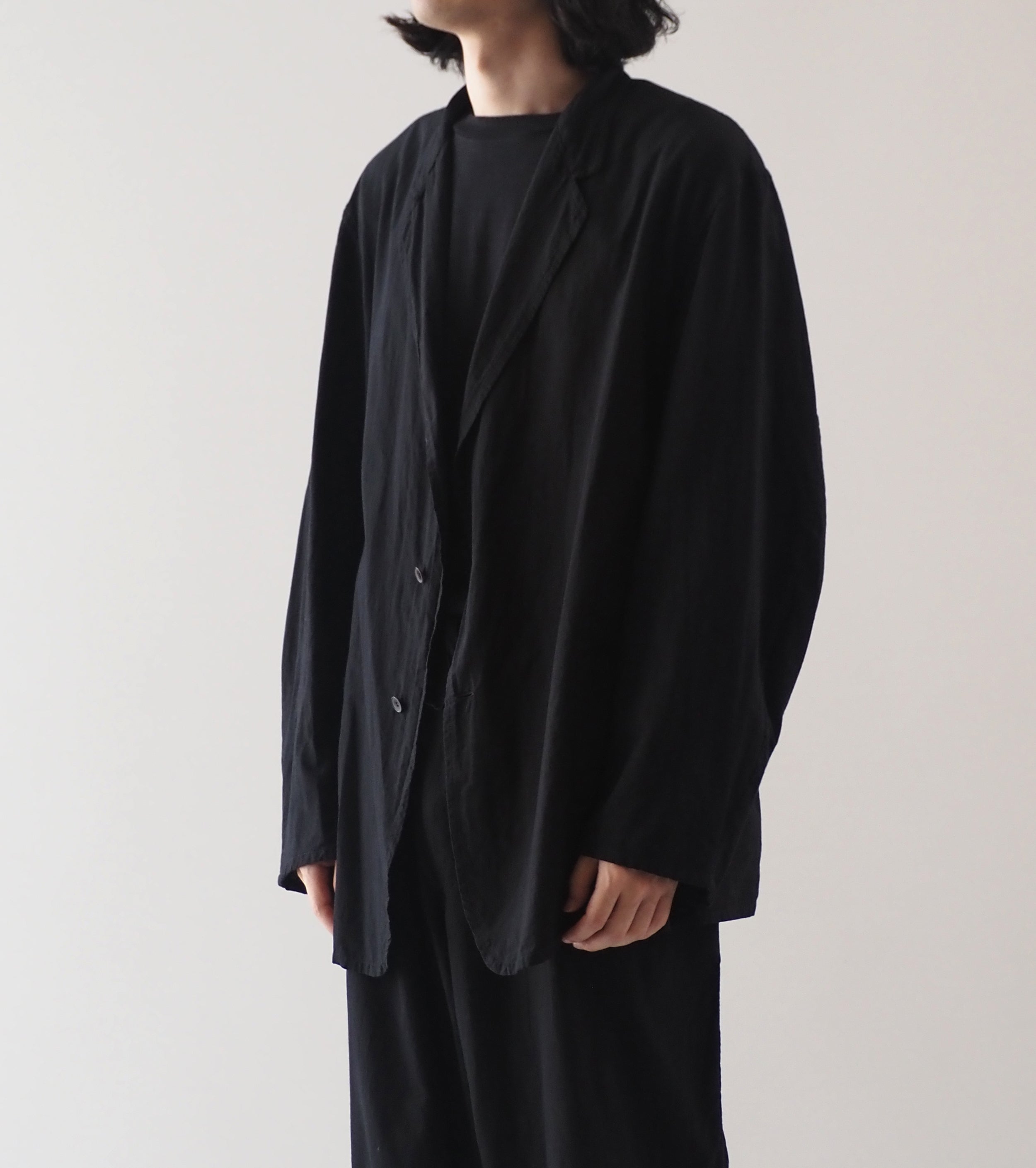 COMOLI KHADI Cotton Jacket , Black