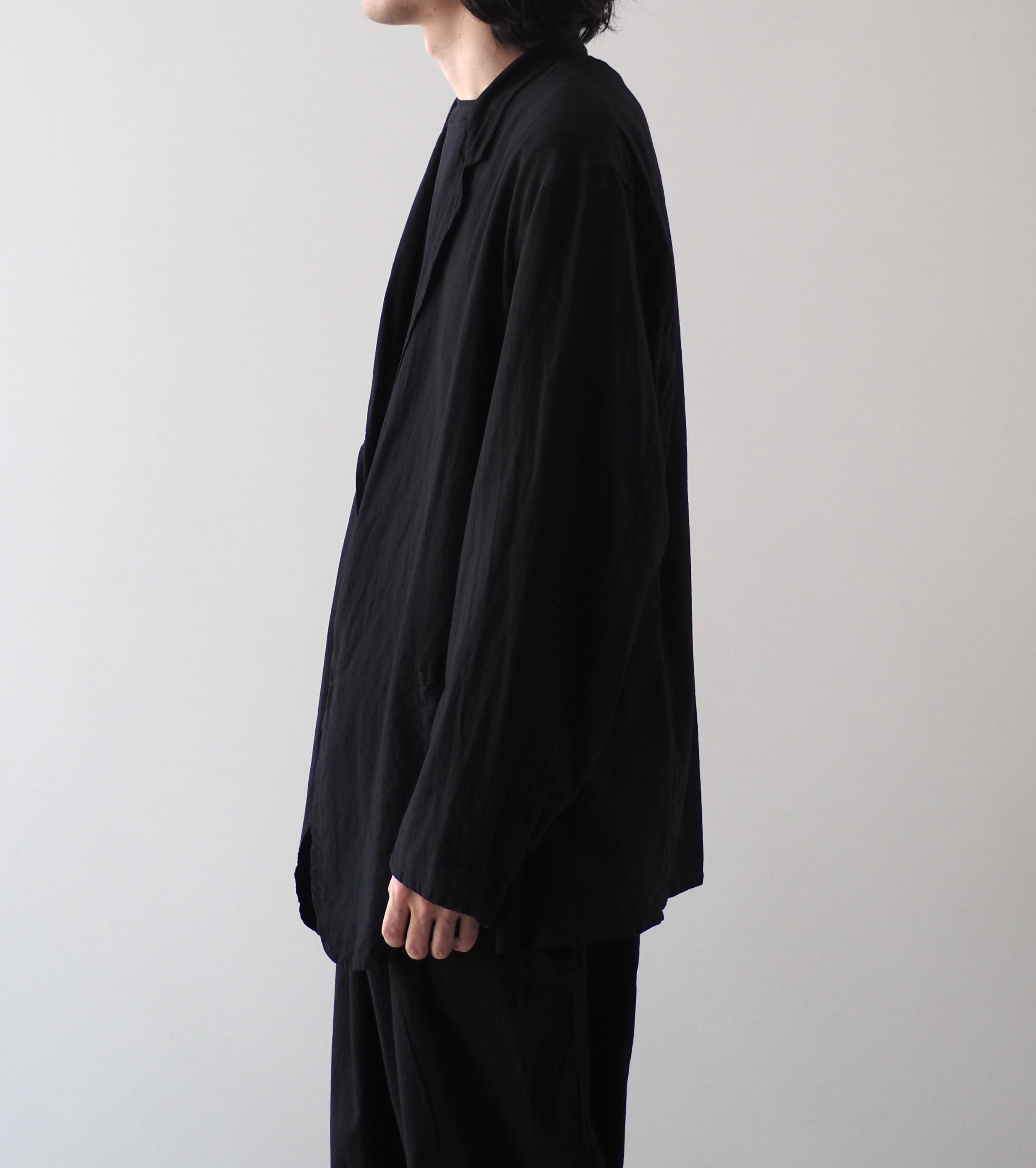 COMOLI KHADI Cotton Jacket , Black