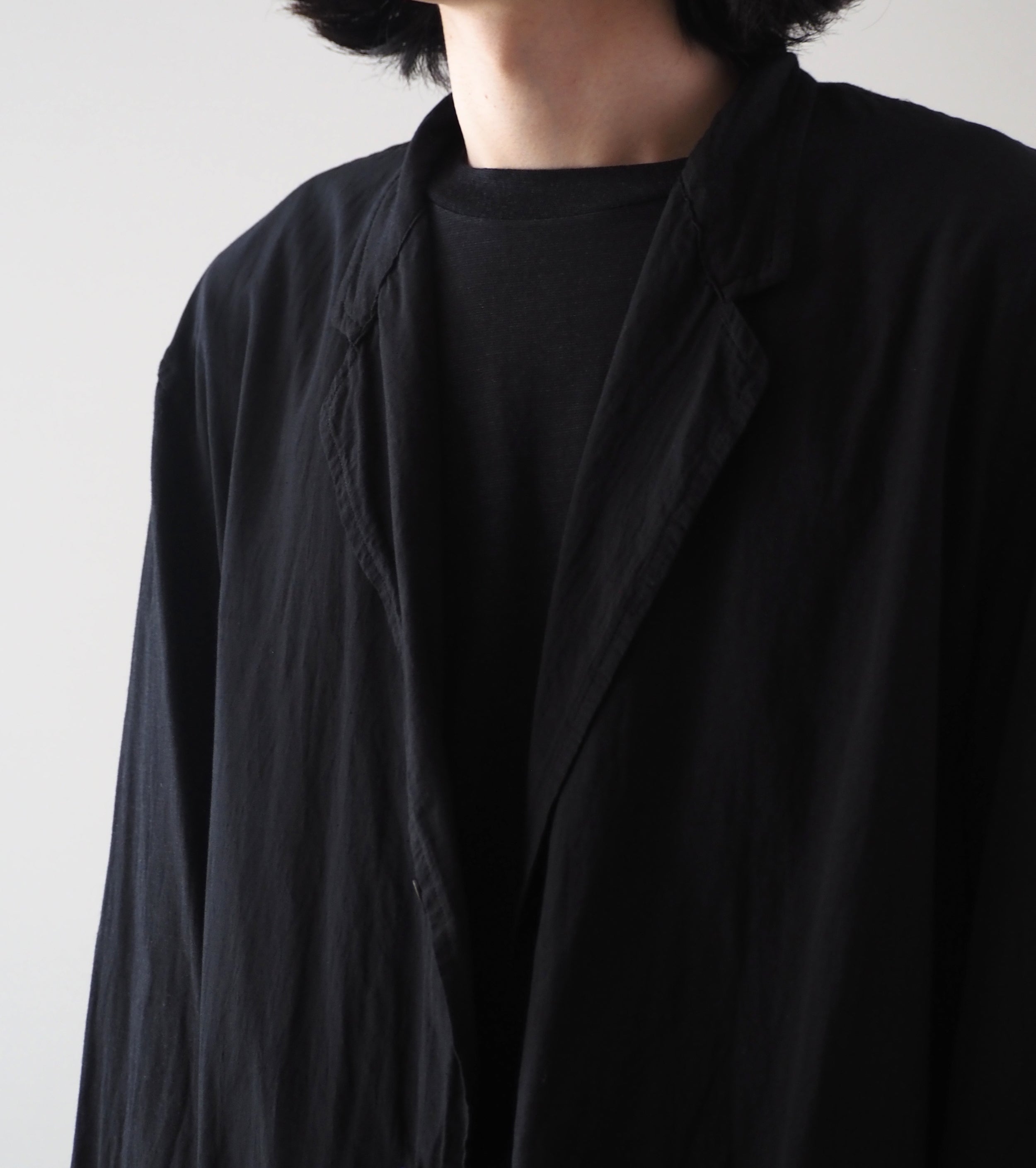COMOLI KHADI Cotton Jacket , Black