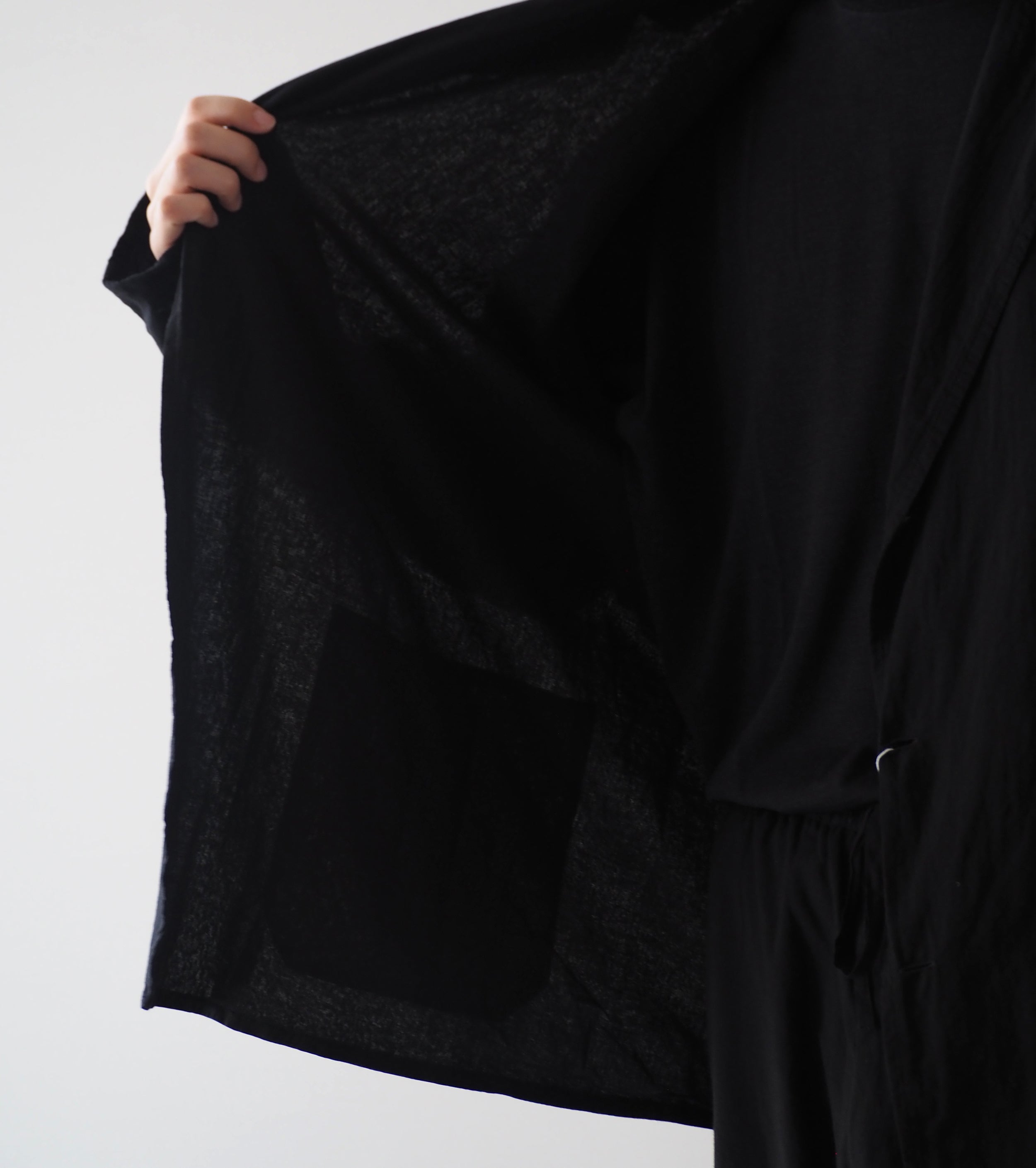 COMOLI KHADI Cotton Jacket , Black