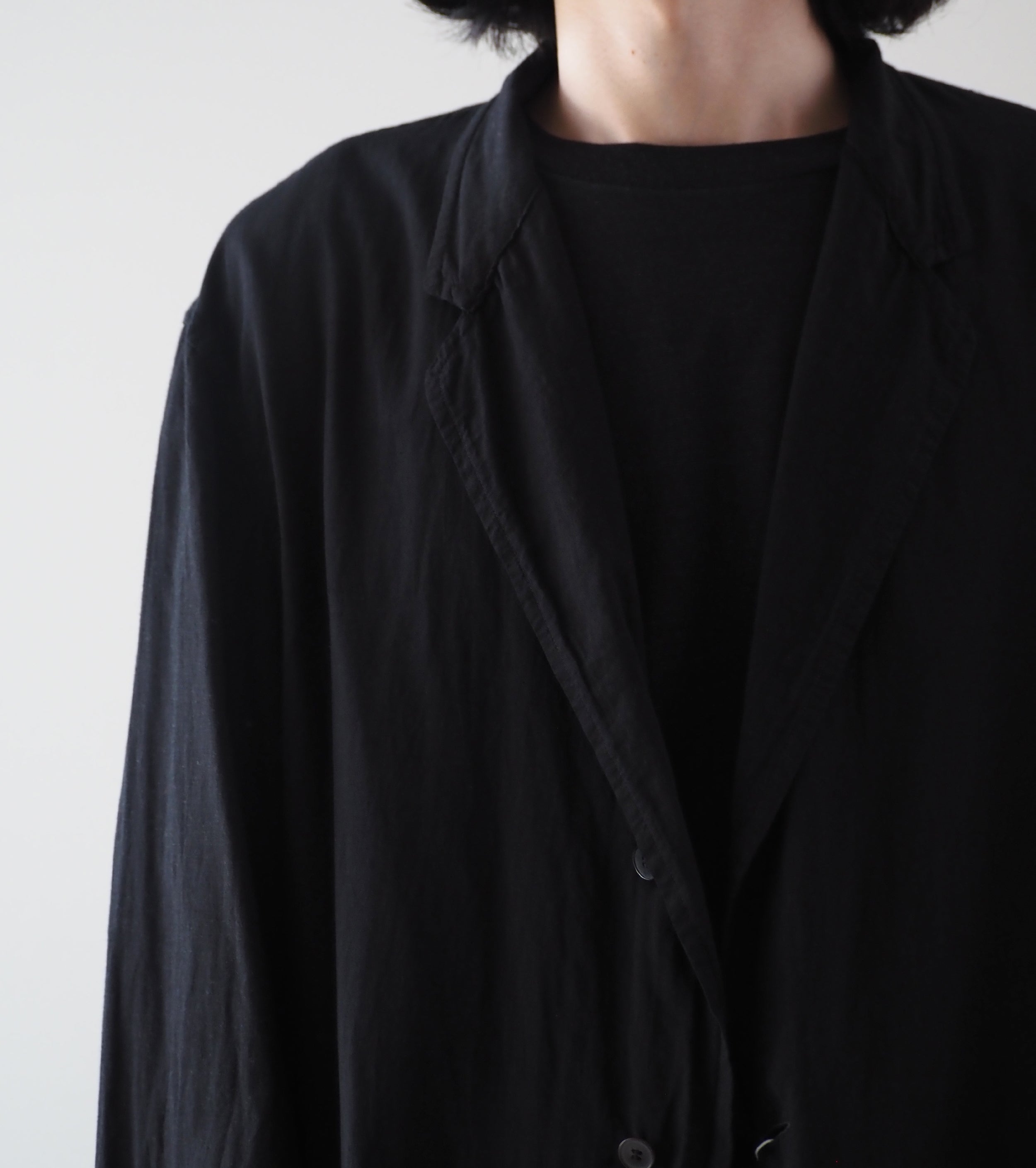 COMOLI KHADI Cotton Jacket , Black
