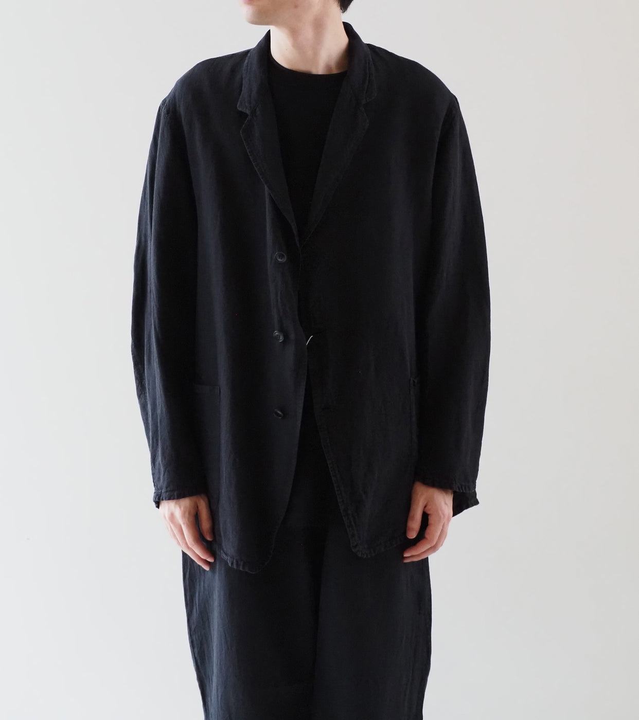 COMOLI シルク コットン  ジャケット , Fade Black