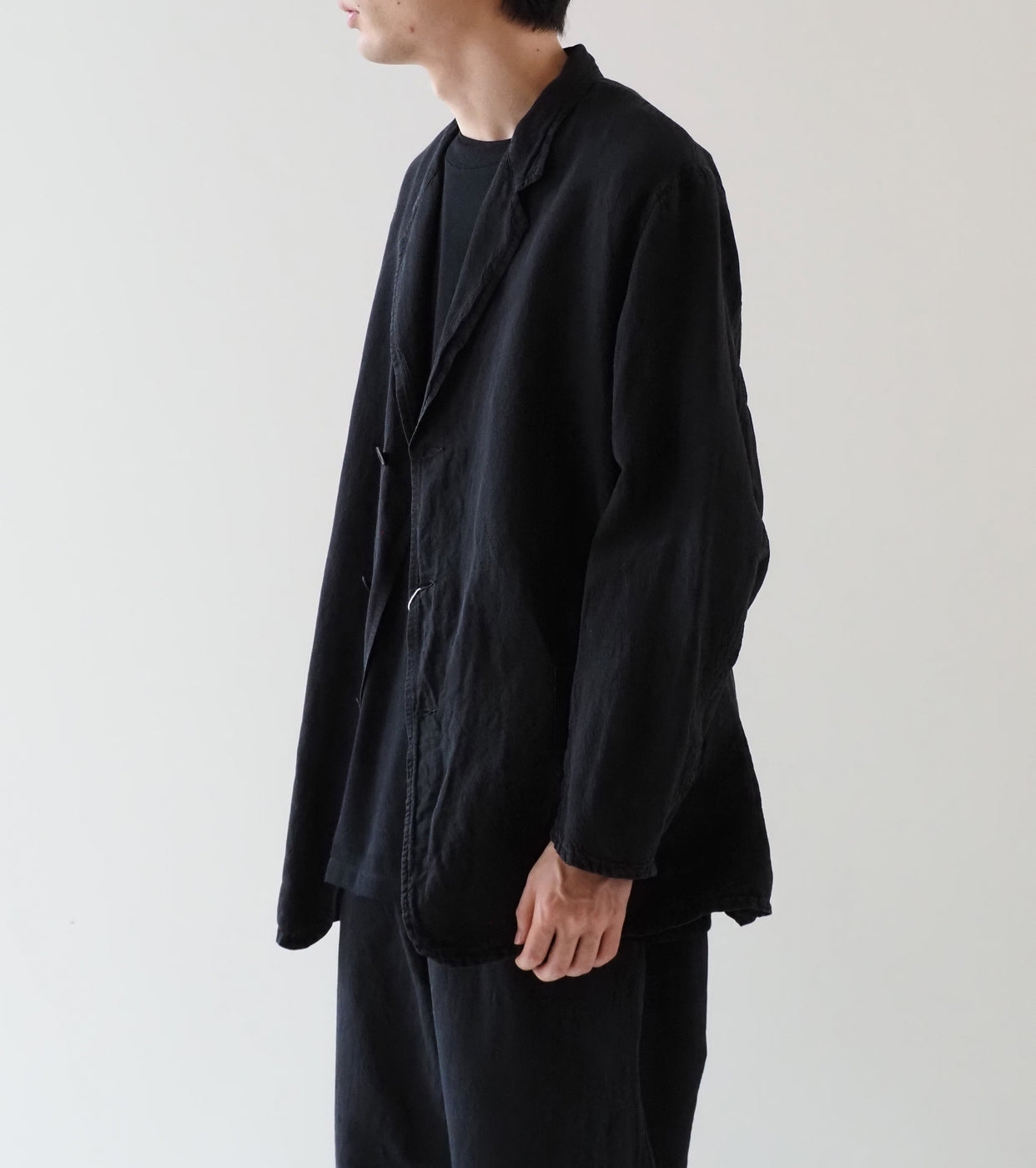 COMOLI シルク コットン  ジャケット , Fade Black