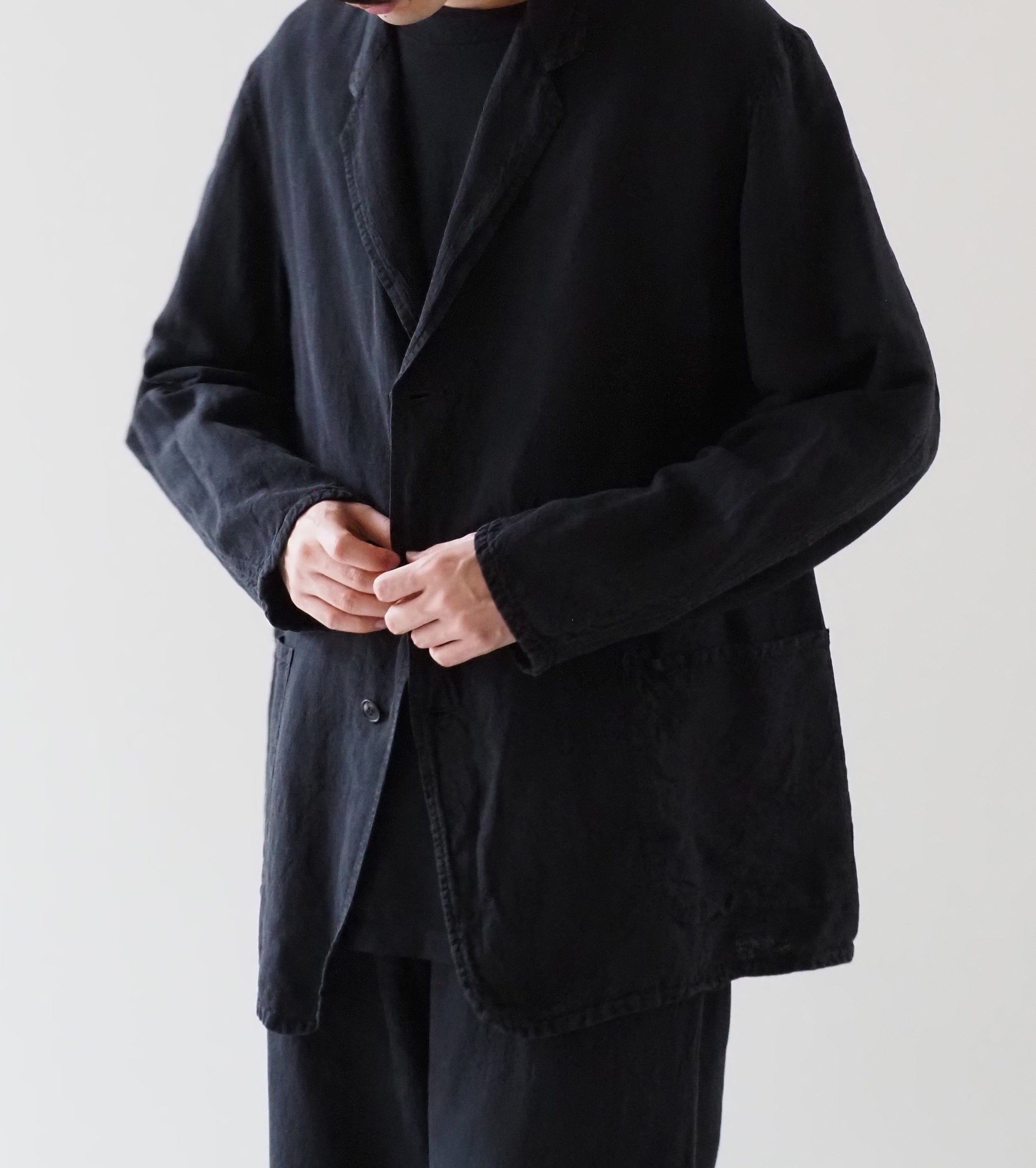 COMOLI シルク コットン  ジャケット , Fade Black
