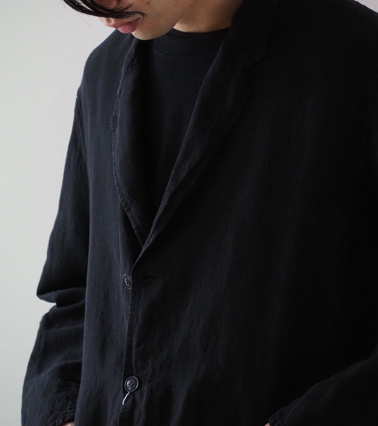 COMOLI シルク コットン  ジャケット , Fade Black