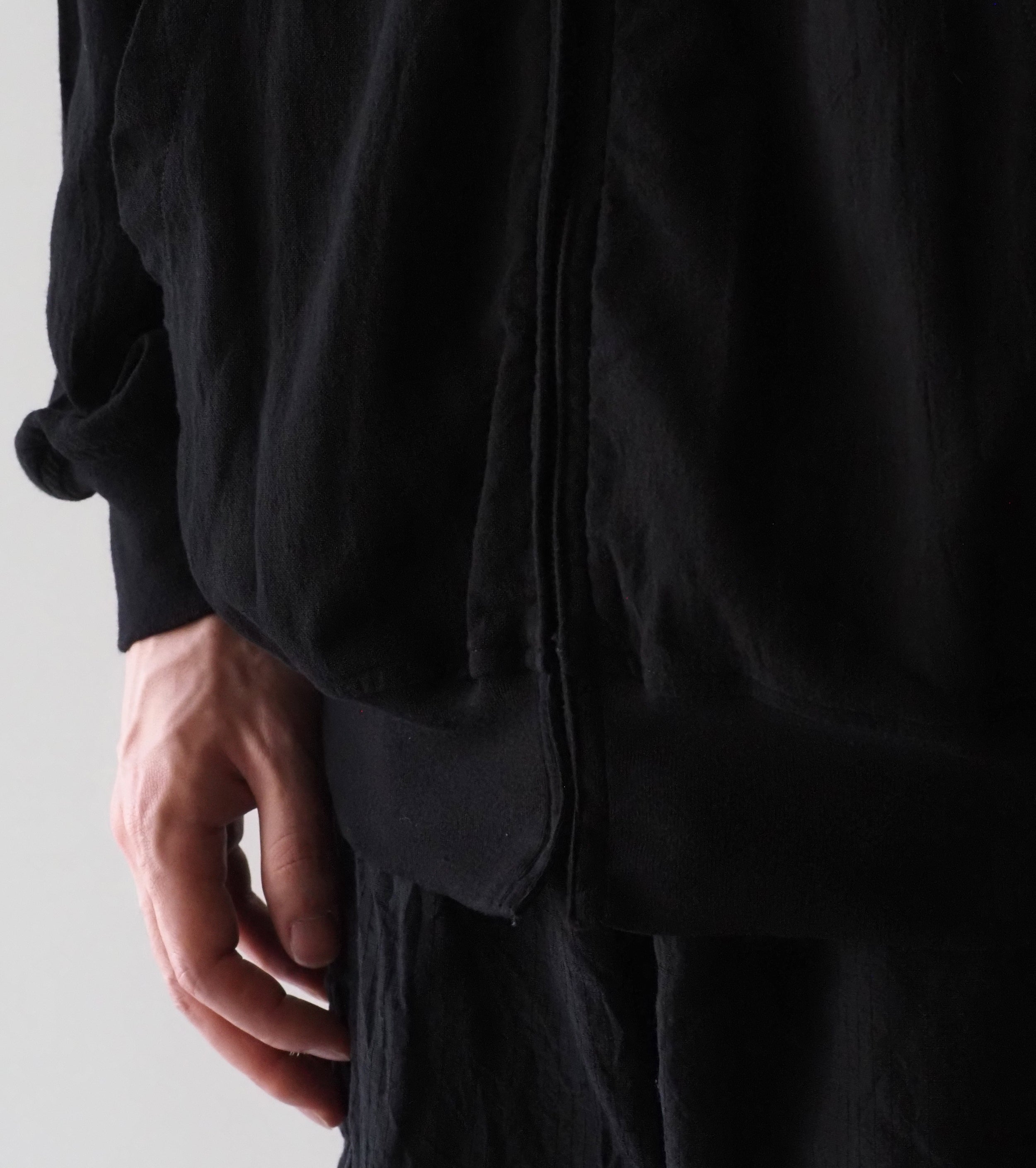 COMOLI オックス  ジップ パーカ , Black