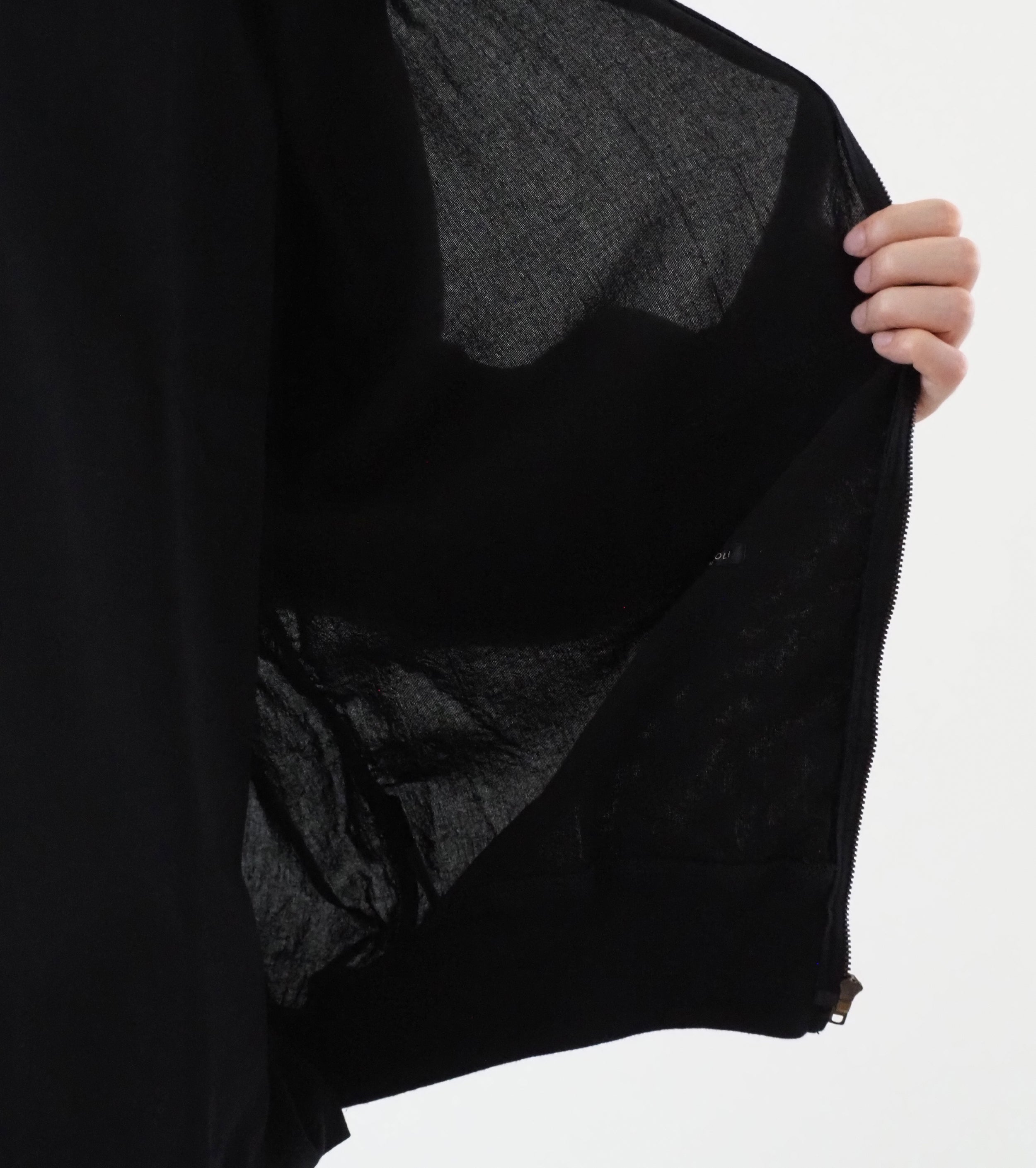 COMOLI オックス  ジップ パーカ , Black