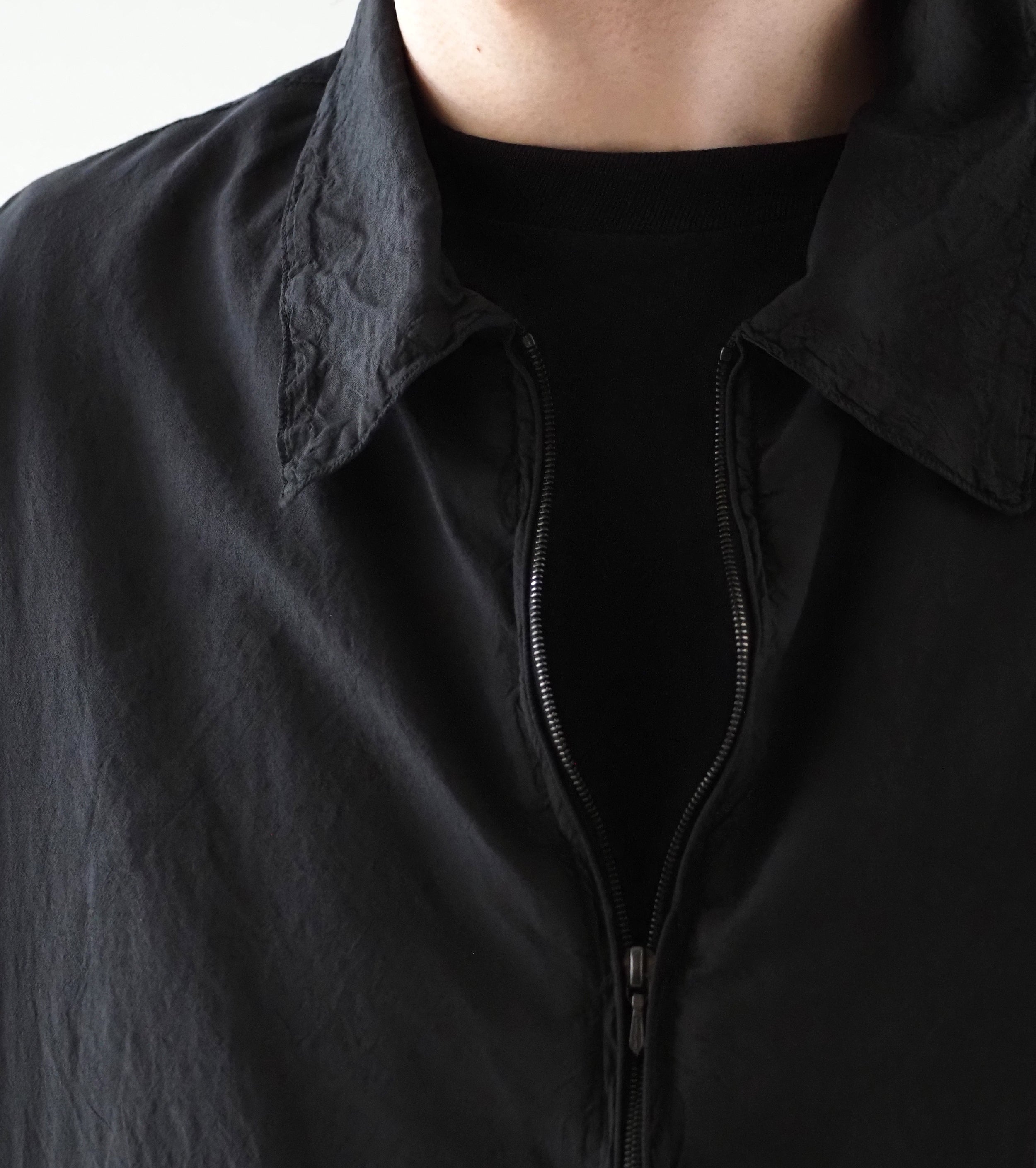 COMOLI シルク 製品染 ブルゾン , Black