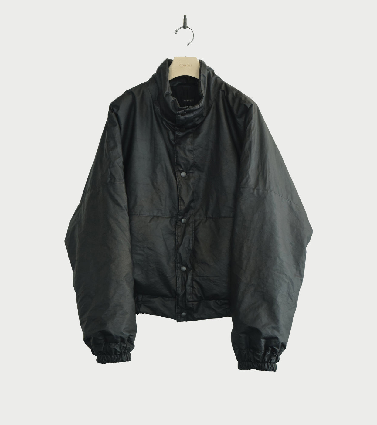 COMOLI Paper Leather Padded Jacket, Black