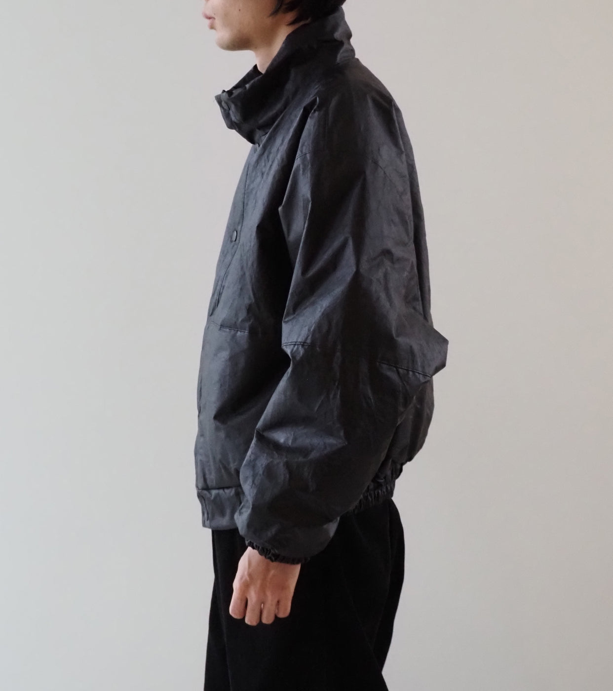 COMOLI Paper Leather Padded Jacket, Black