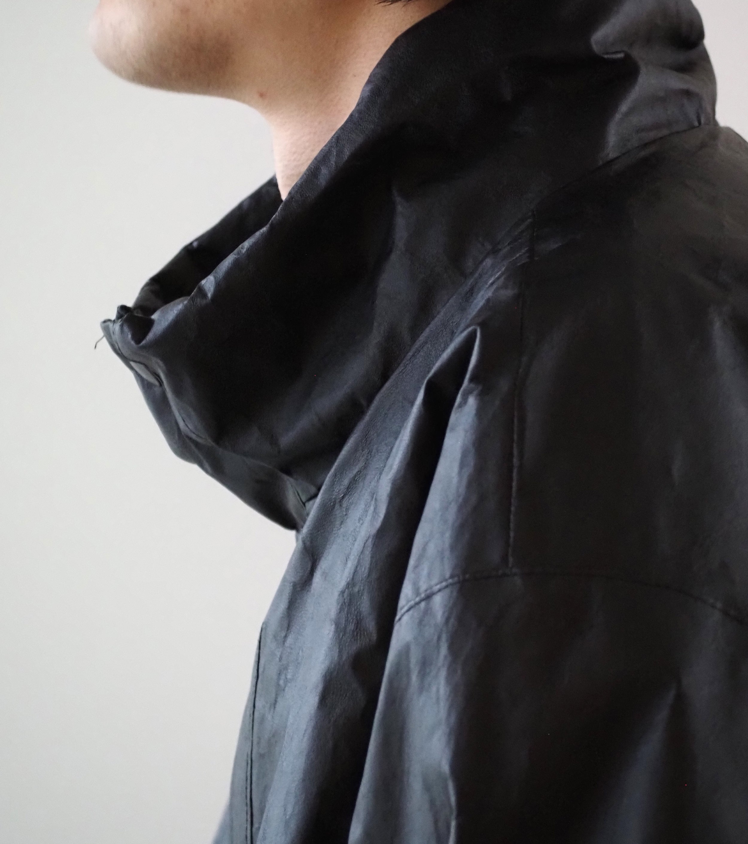 COMOLI Paper Leather Padded Jacket, Black