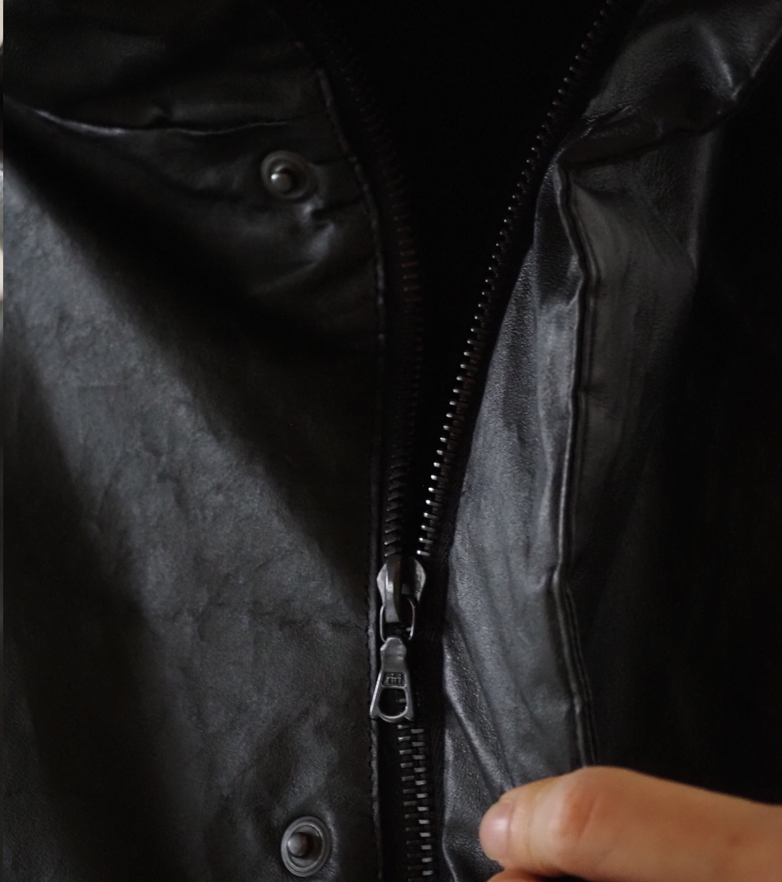 COMOLI Paper Leather Padded Jacket, Black