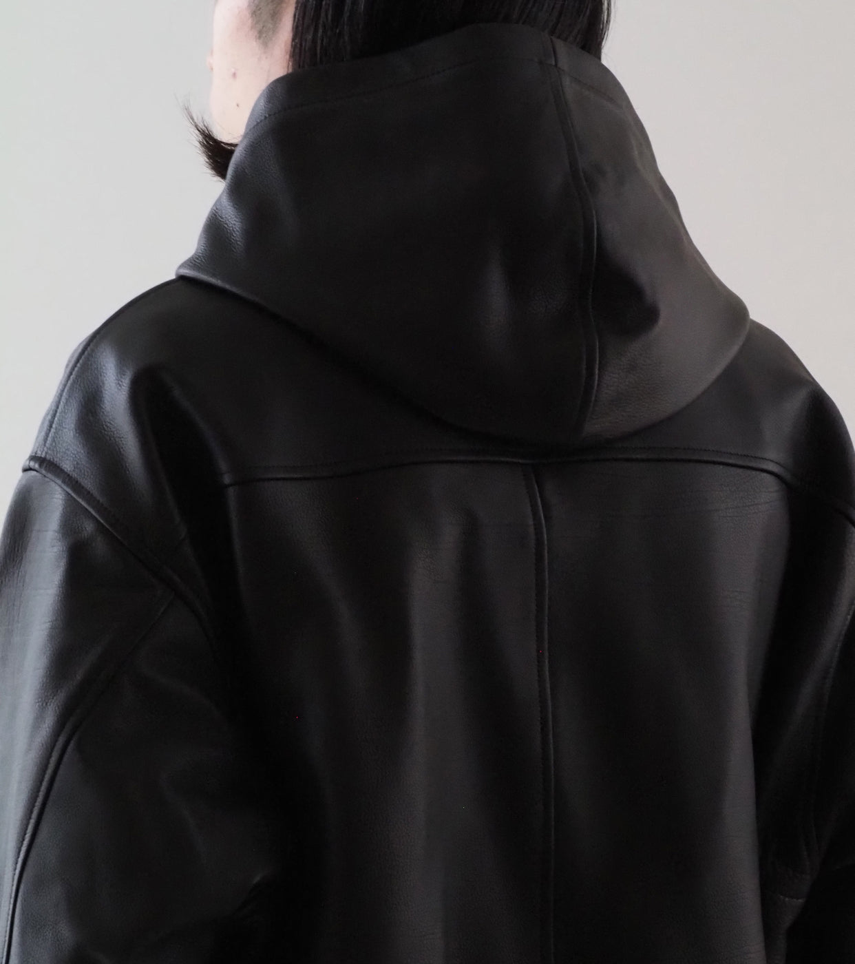 COMOLI Calf Skin Zip Parka , Black