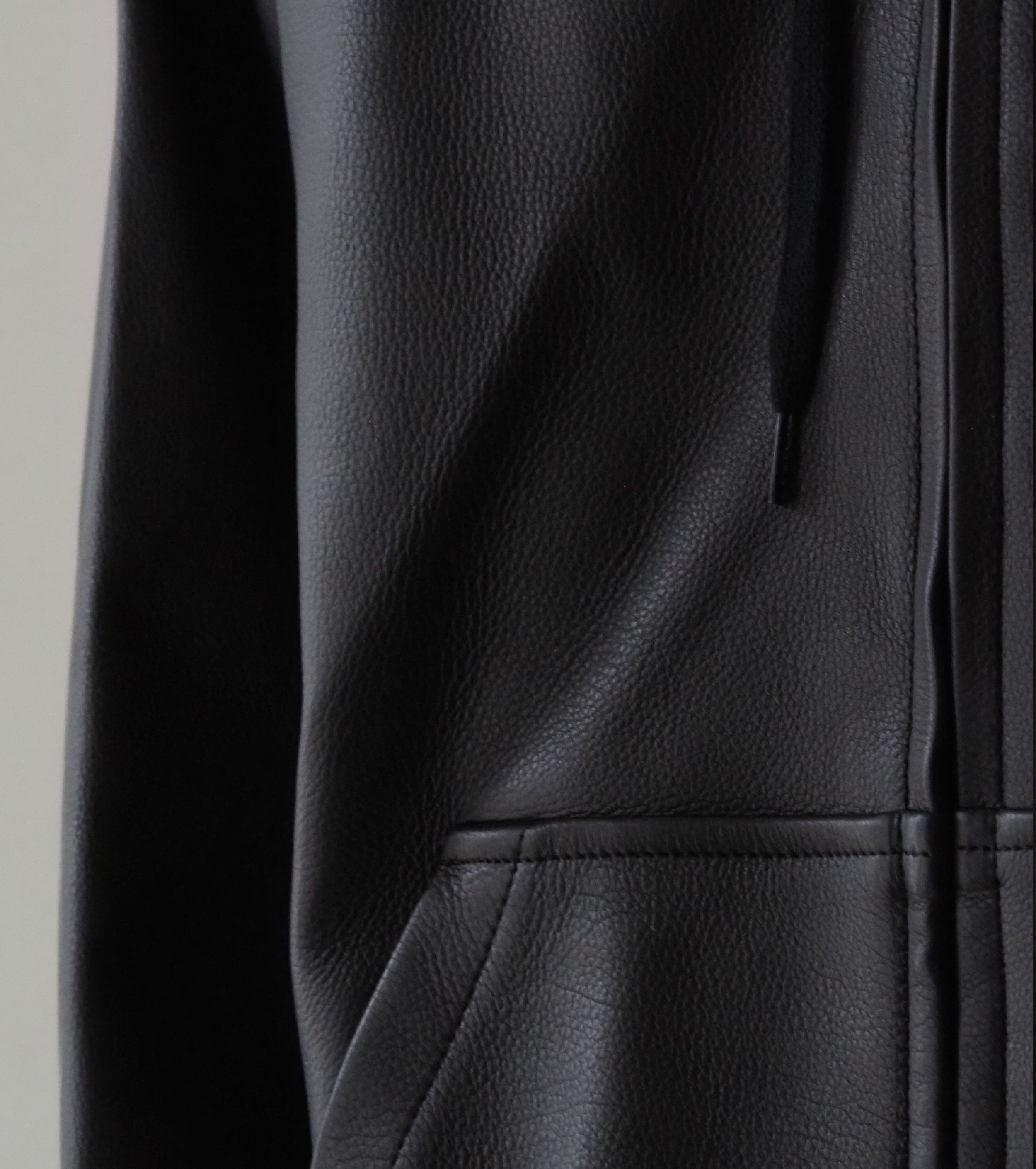 COMOLI Calf Skin Zip Parka , Black