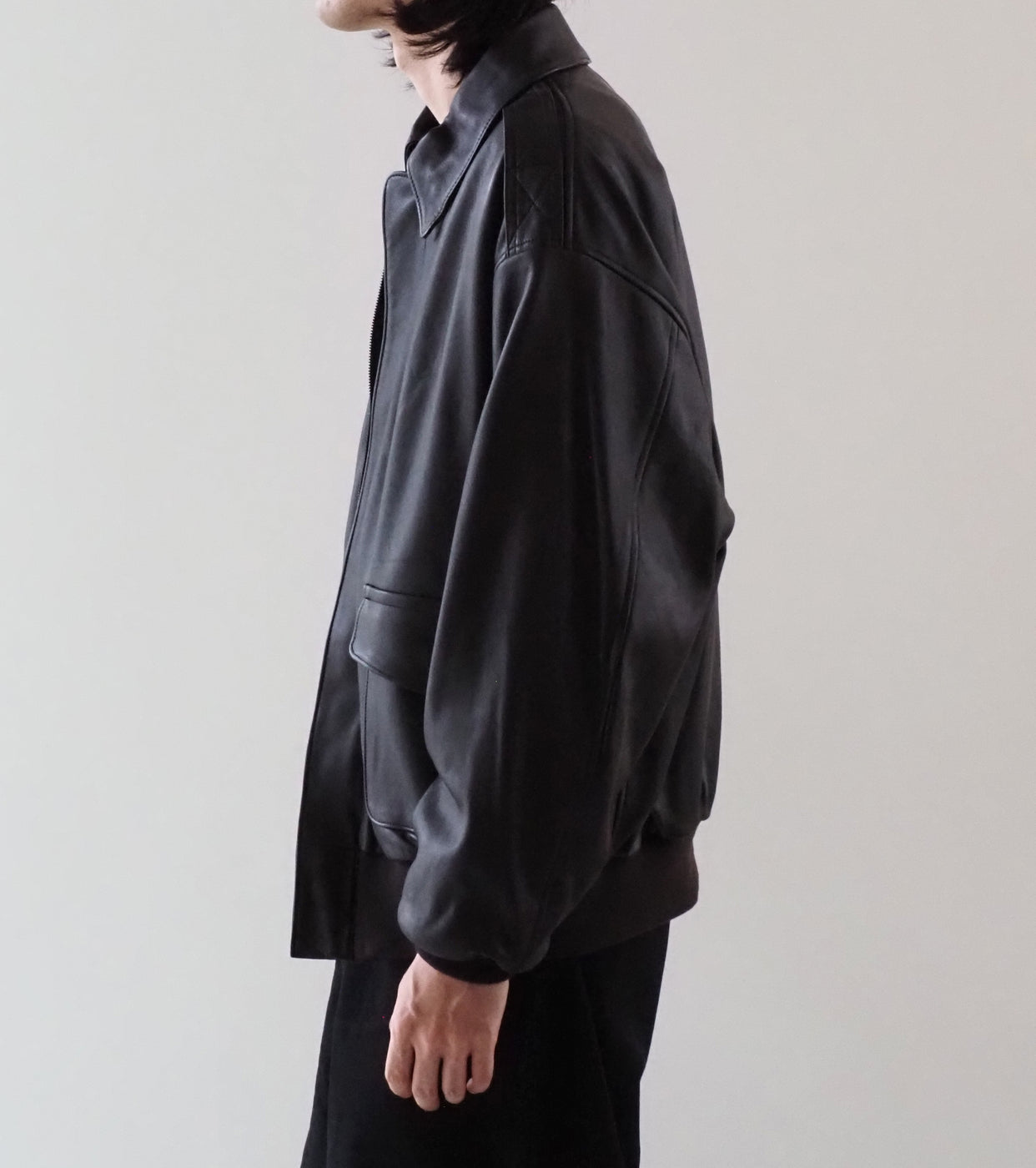 COMOLI Sheep Skin A-2 Jacket , Brown