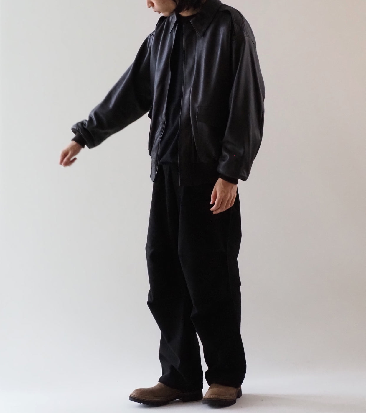 COMOLI Sheep Skin A-2 Jacket , Brown