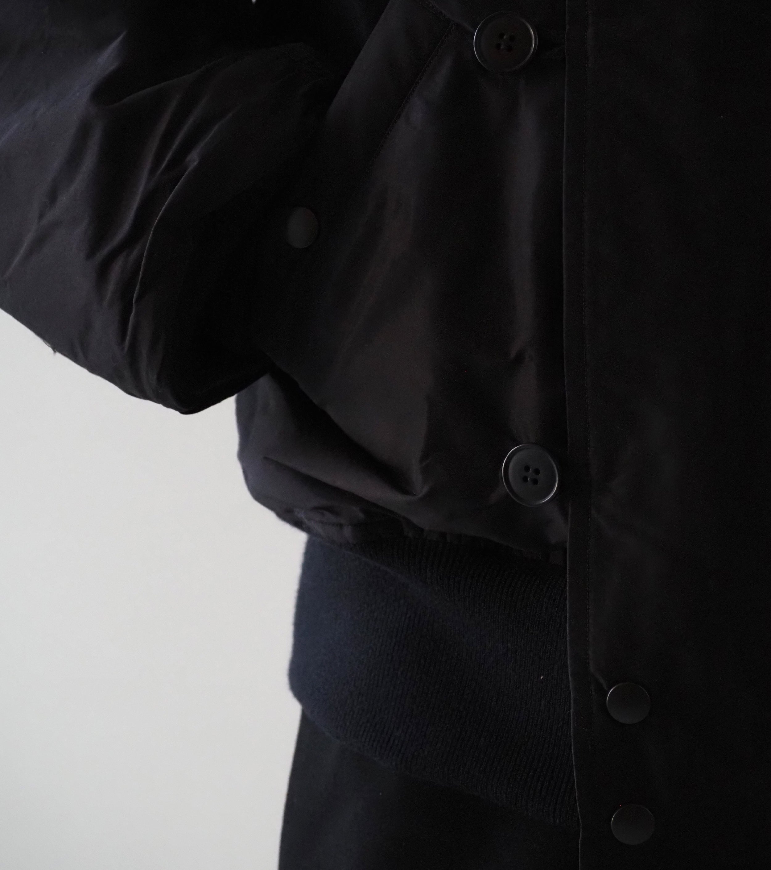 COMOLI コットン シルク ミリタリー フーデッド ジャケット, Brown