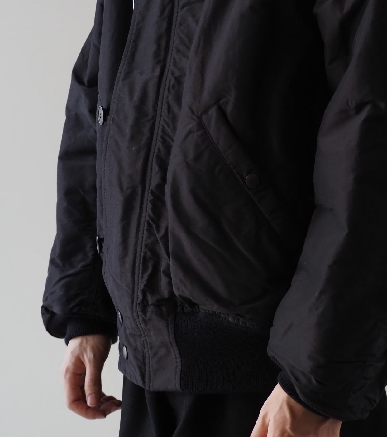 COMOLI コットン シルク ミリタリー フーデッド ジャケット, Brown