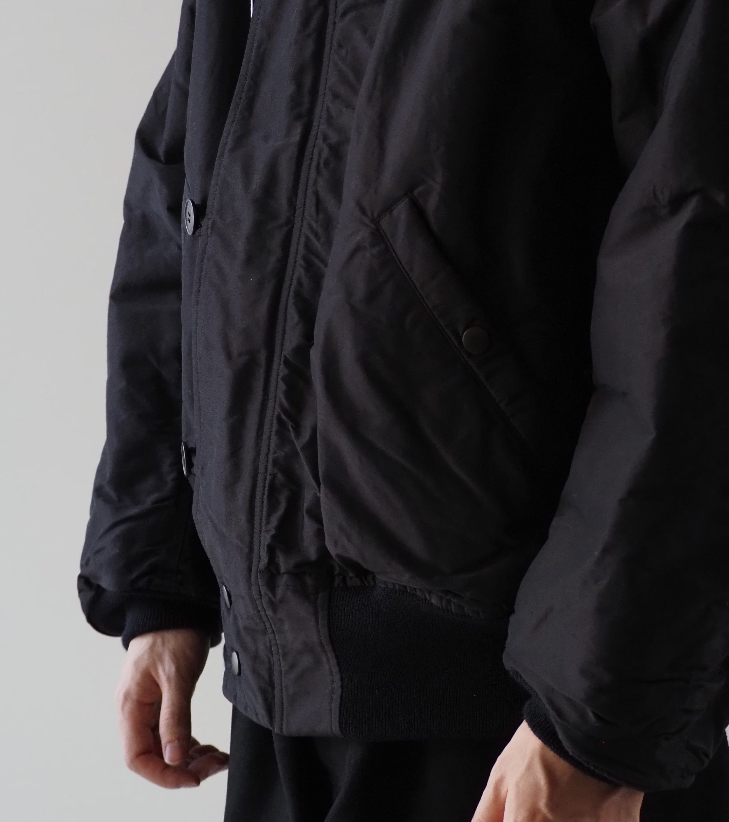 COMOLI コットン シルク ミリタリー フーデッド ジャケット, Brown