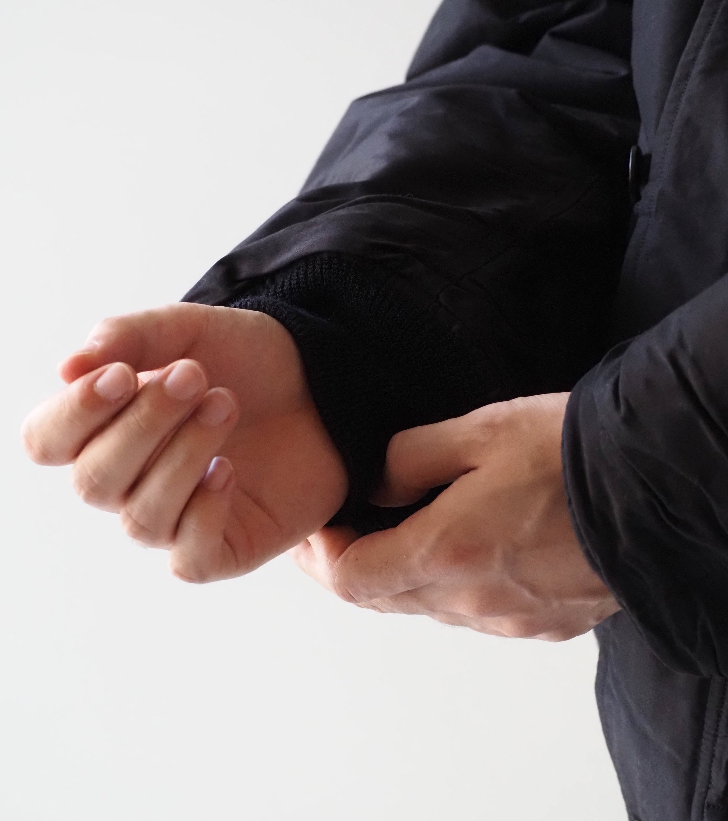 COMOLI コットン シルク ミリタリー フーデッド ジャケット, Brown