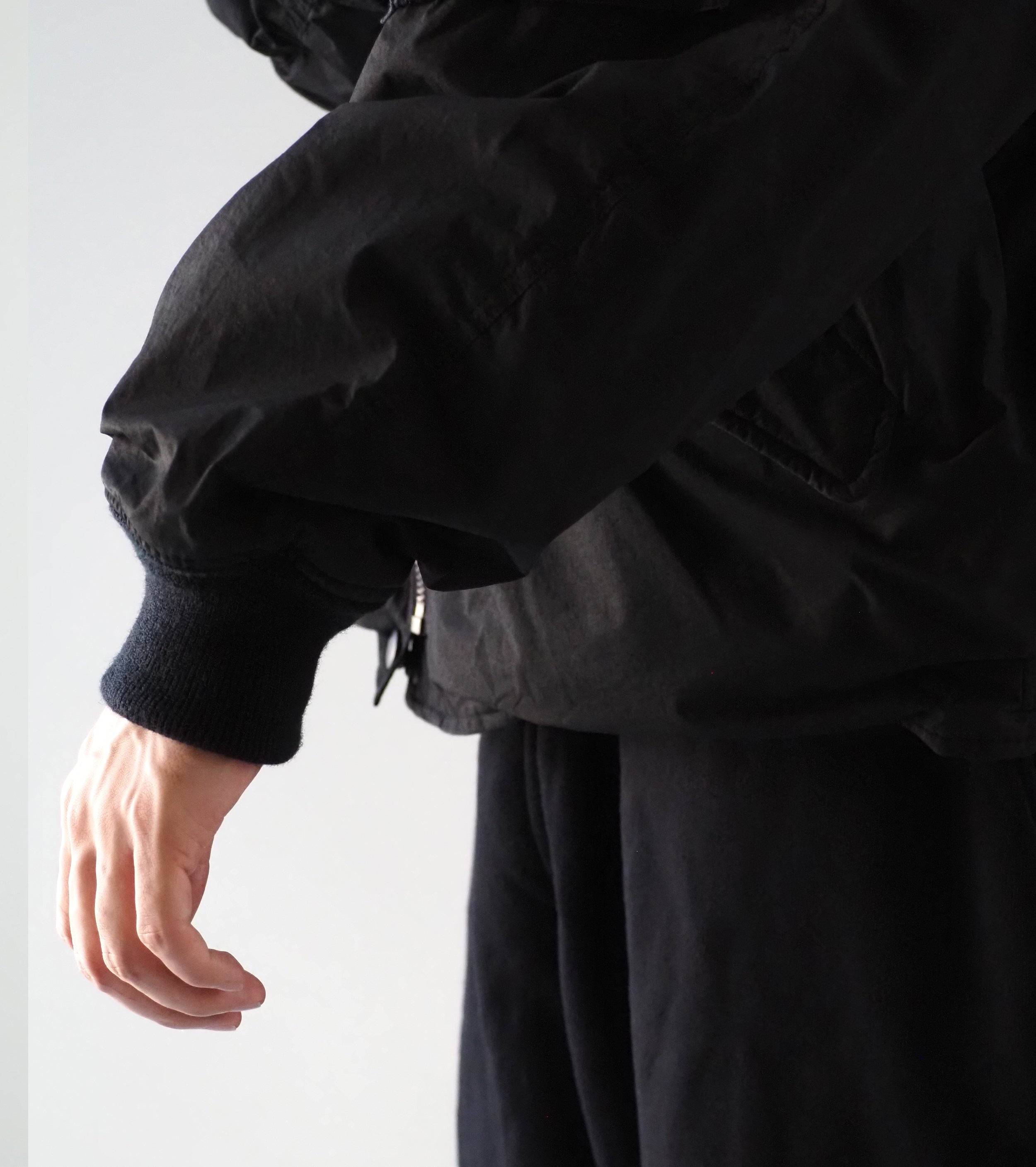 COMOLI コットン ナイロン ミリタリー ブルゾン , Black