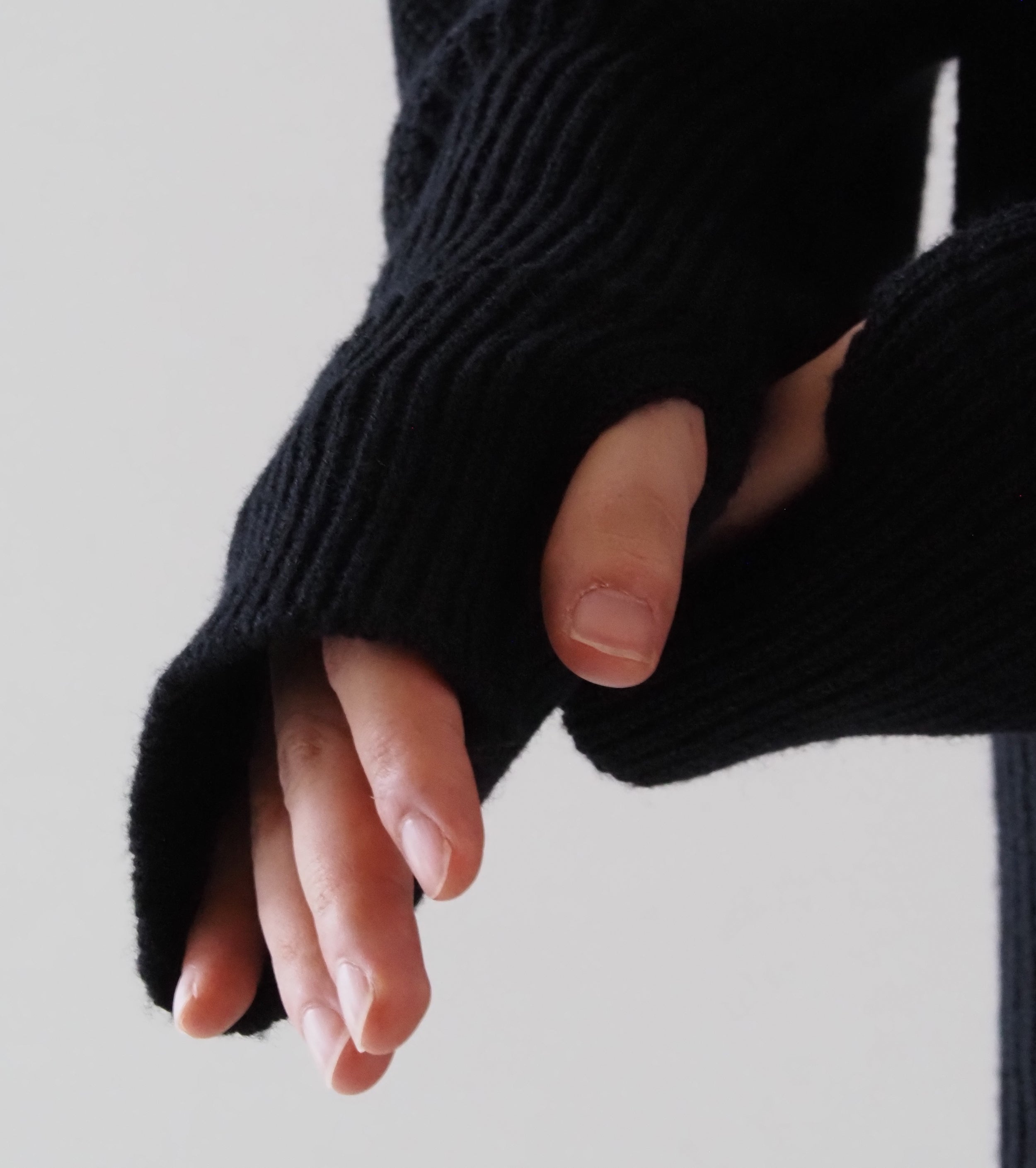 MAATEE & SONS Lamb Washi Army Sweater , Black