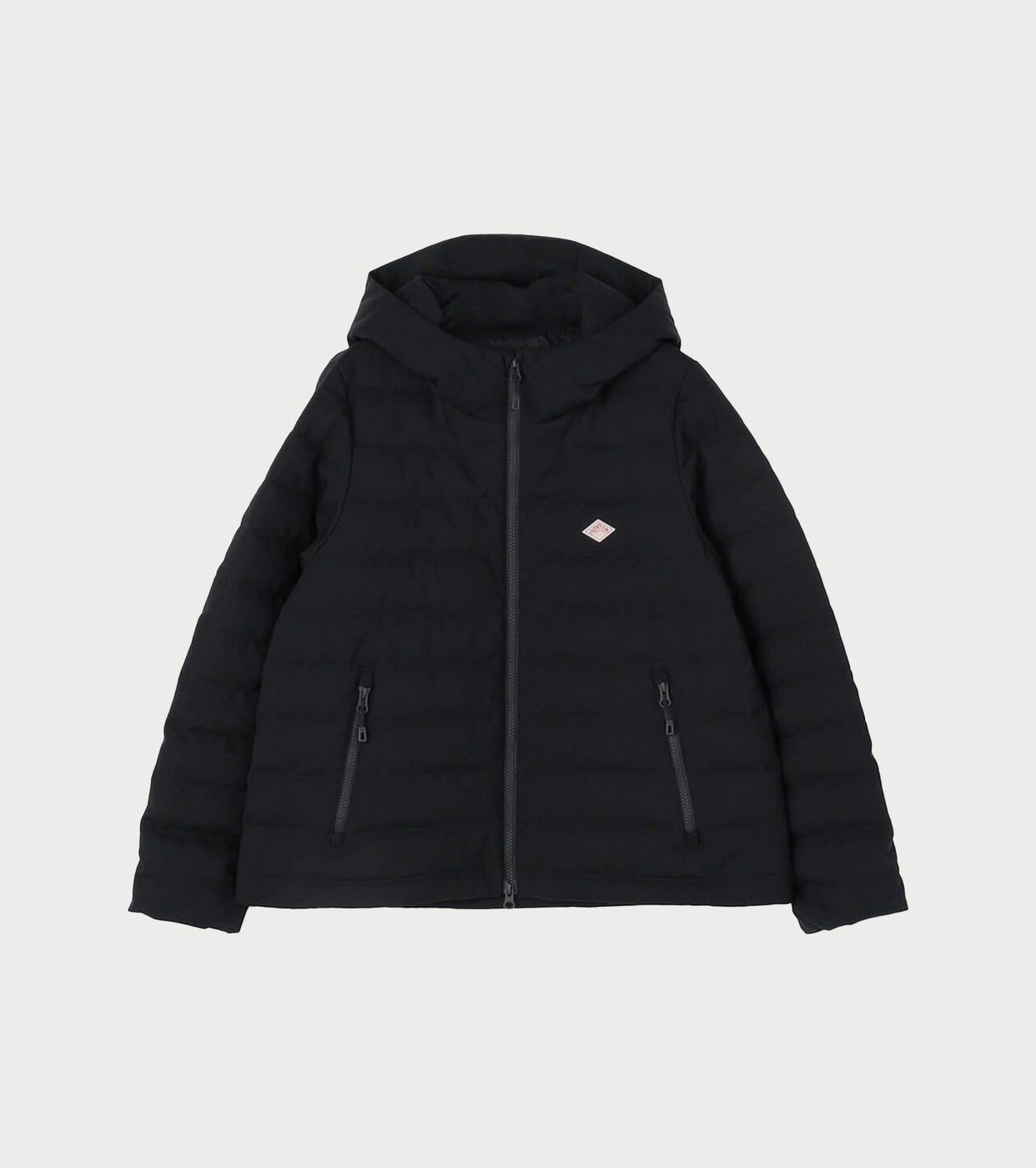 DANTON ウールライク ポリエステル ミドルダウン フードジャケット ,Navy