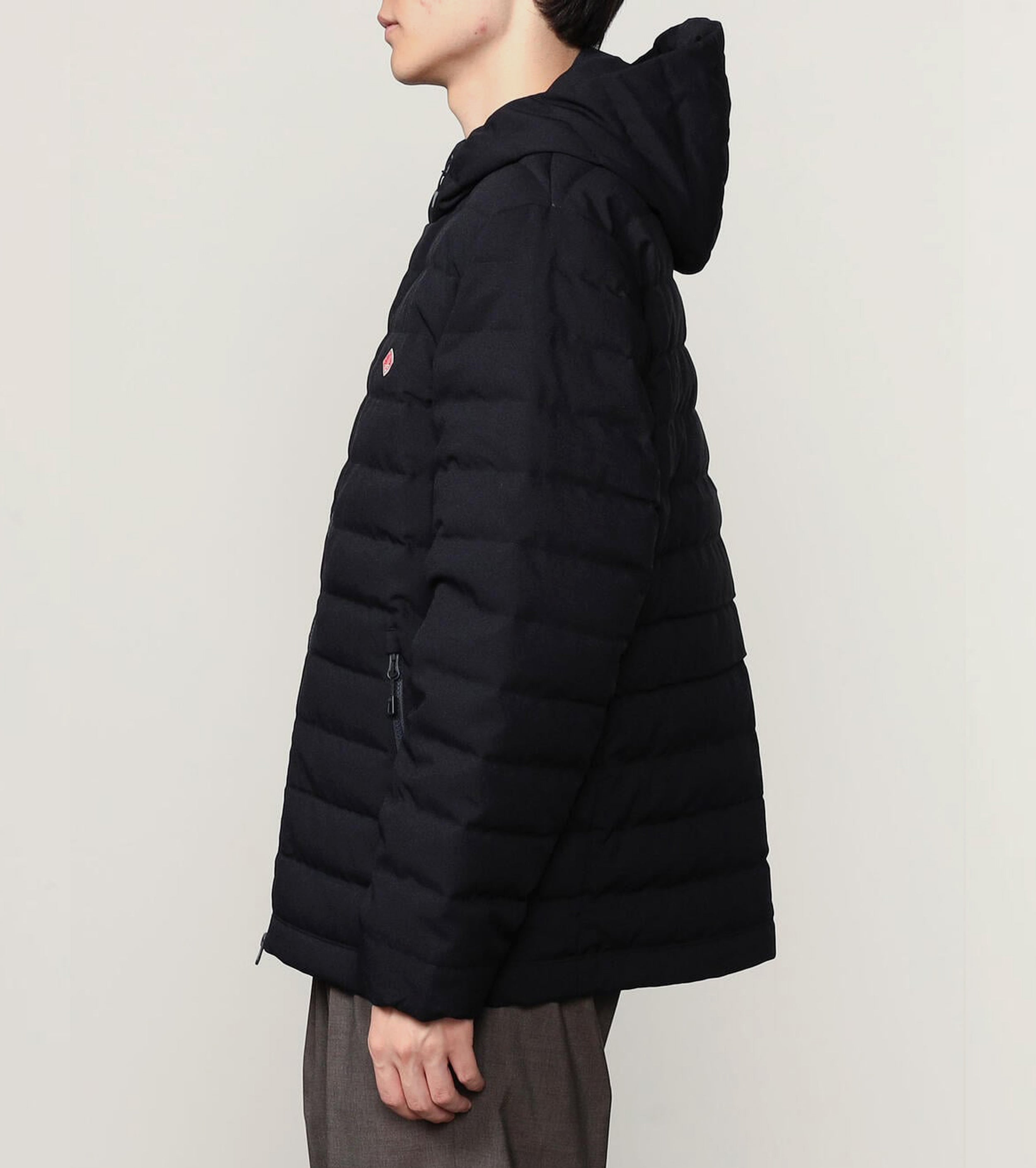 DANTON  Wool Like Polyester Middle Down Hooded Jacket , Navy