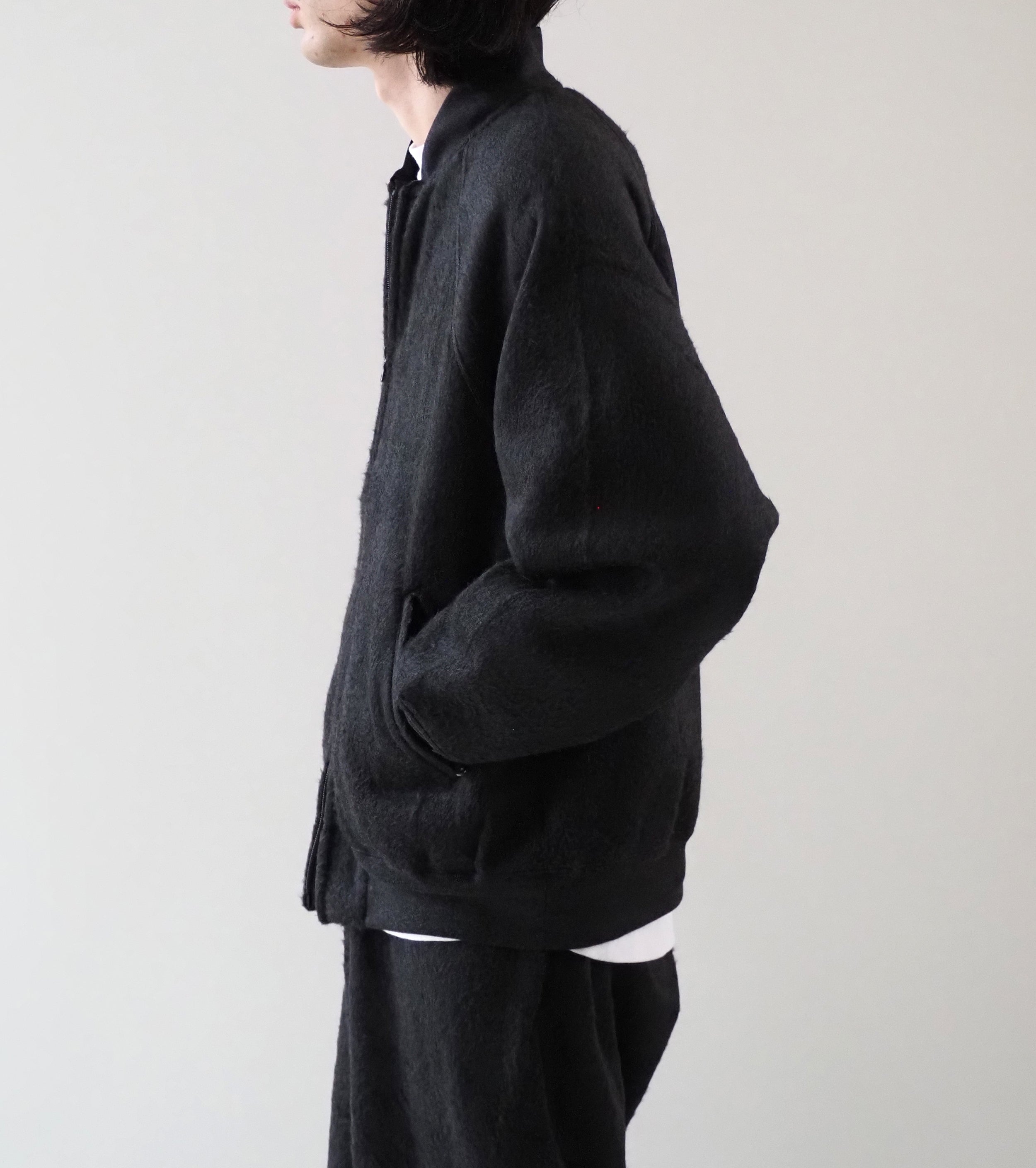 blurhms Pe/Silk Fleece Bomber Jacket , Heather Black