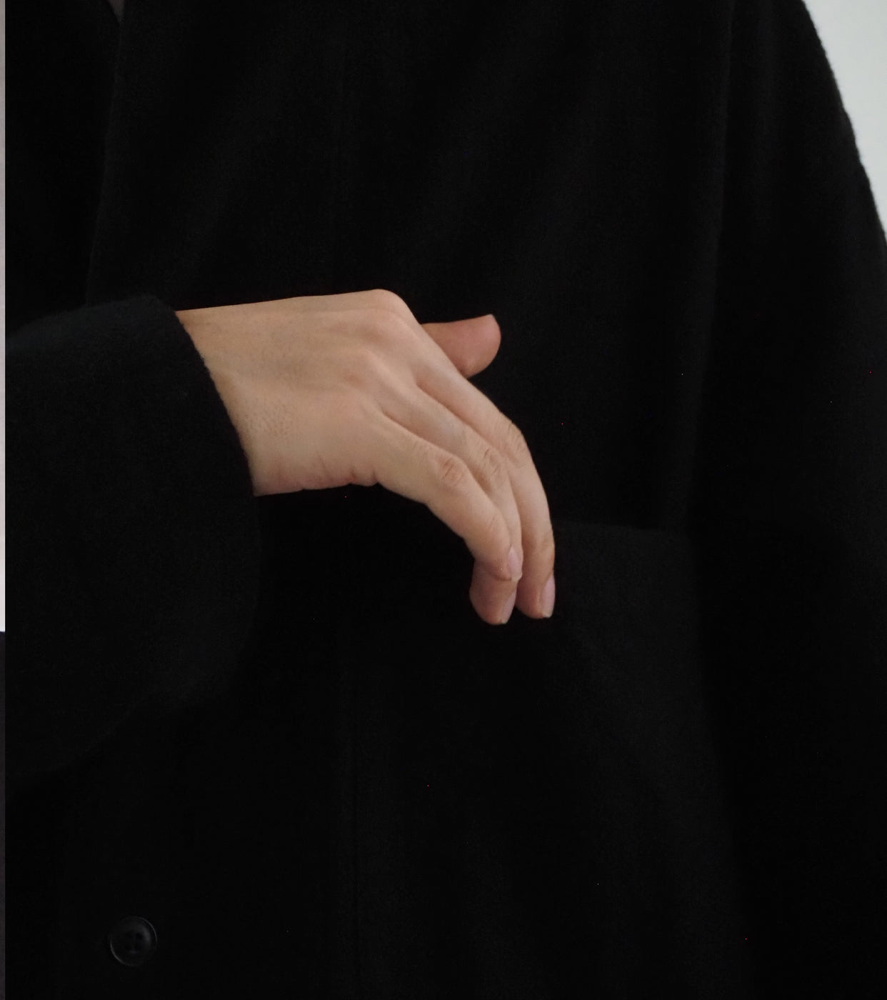 COMOLI コットンネル  シャツ ジャケット, Black