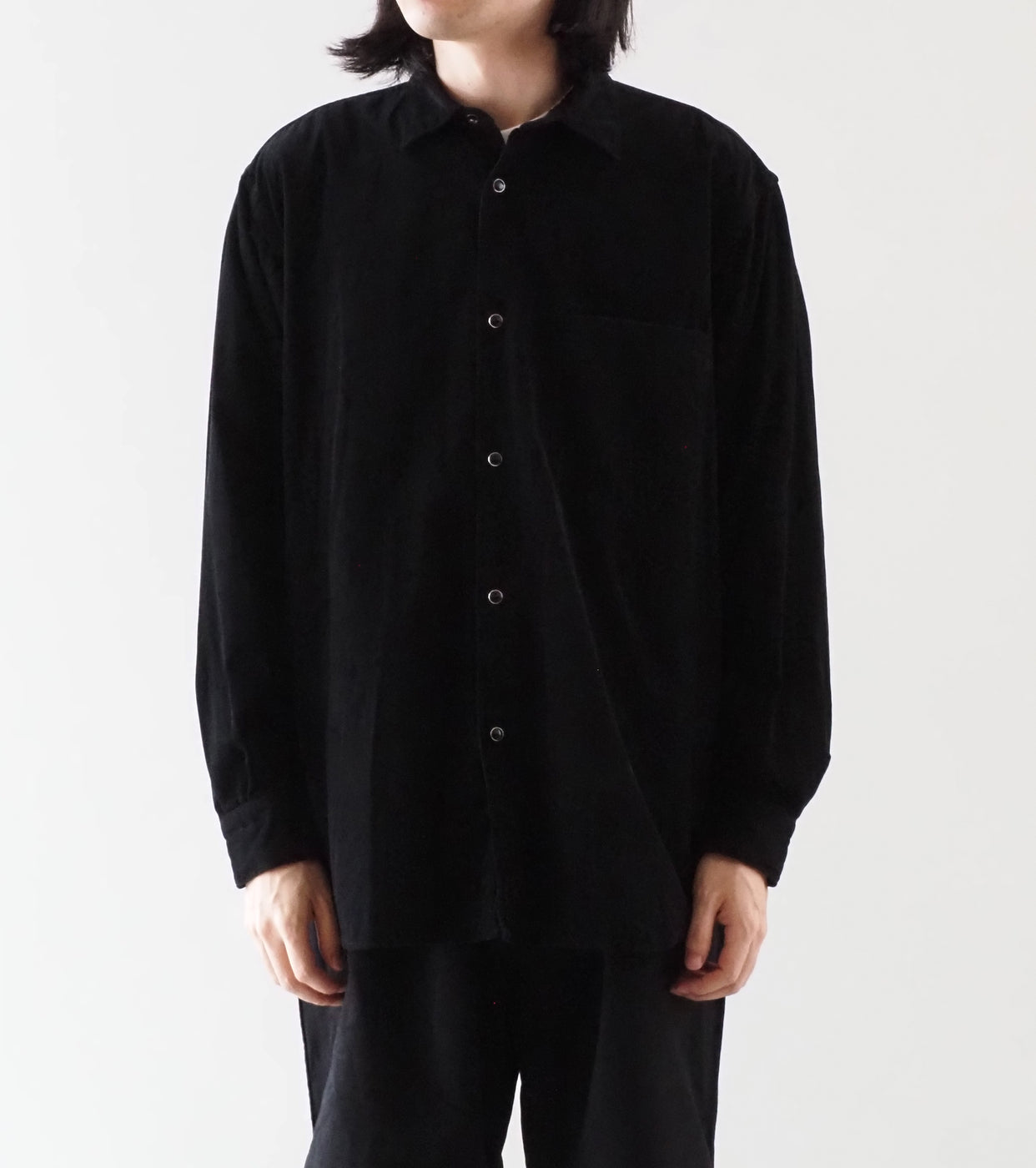 COMOLI Corduroy Comori Shirt ,Black