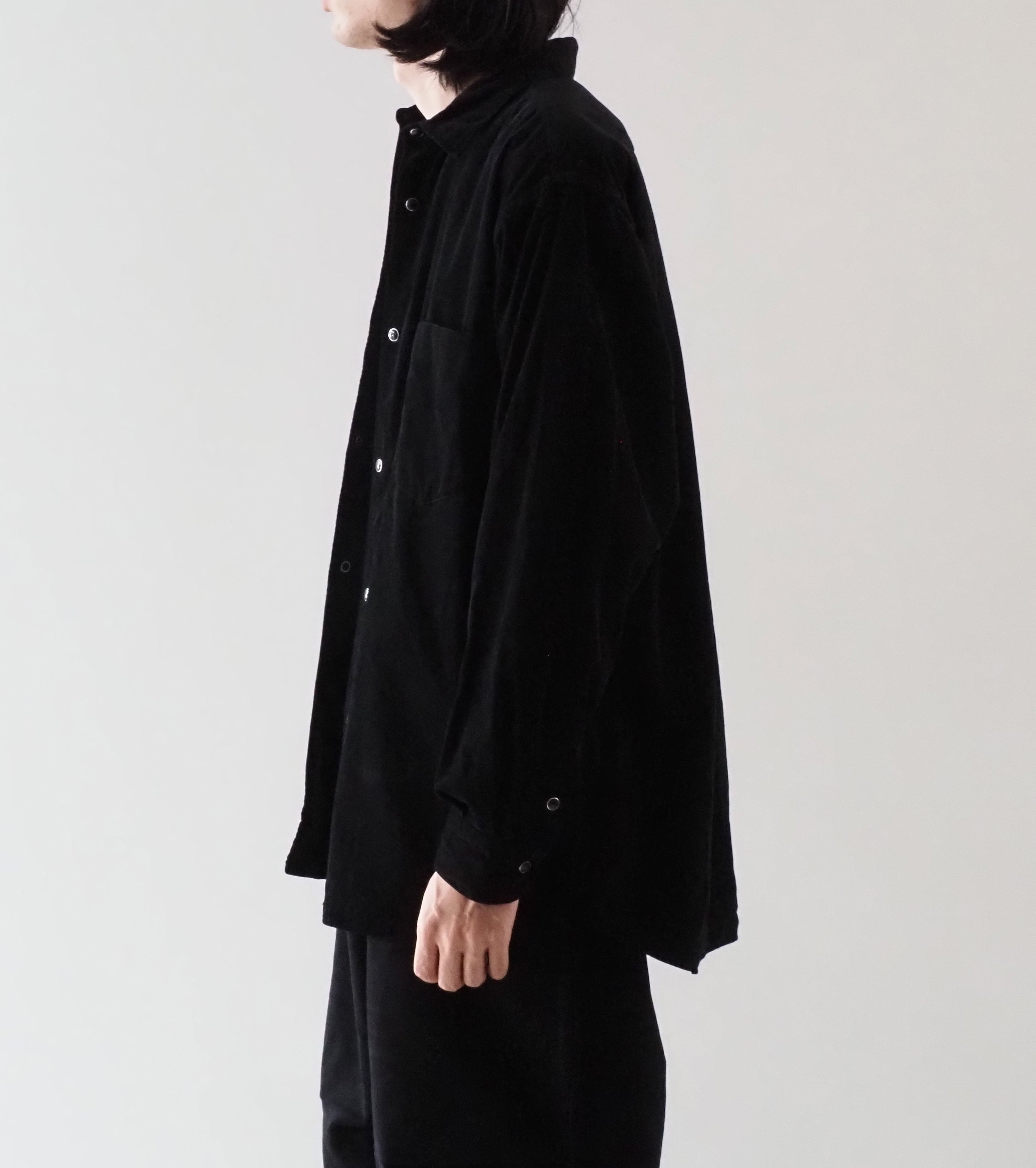 COMOLI Corduroy Comori Shirt ,Black