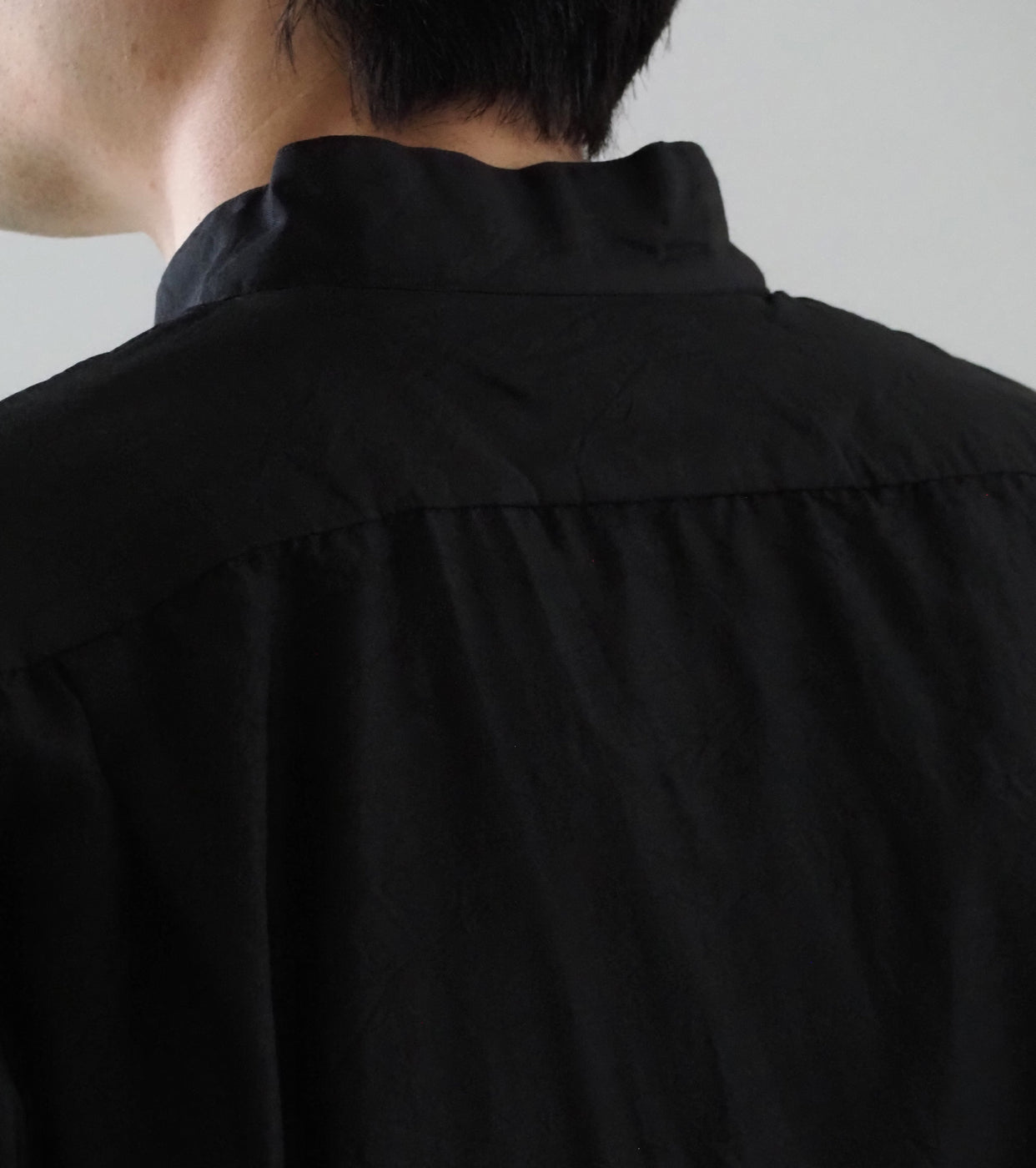 COMOLI Wool Silk Pullover Shirt, Brown