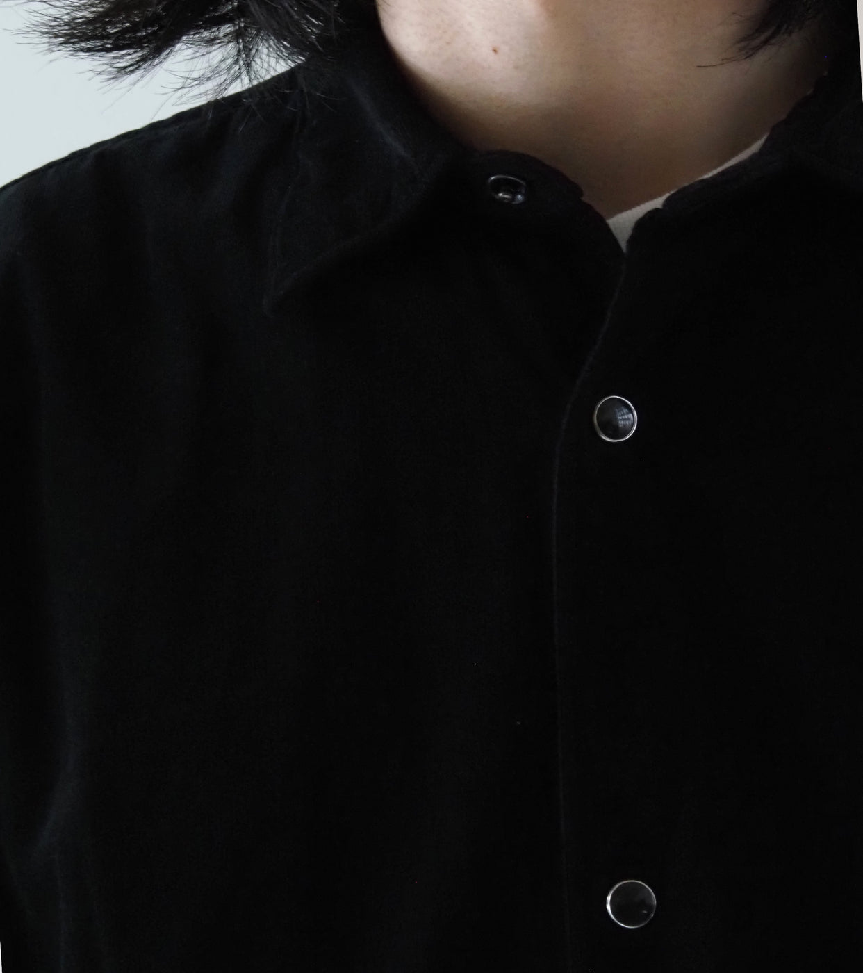 COMOLI Corduroy Comori Shirt ,Black