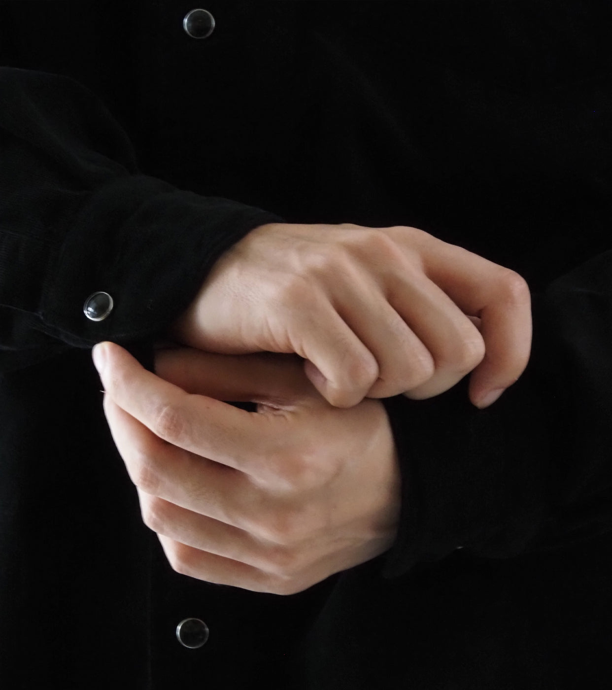 COMOLI Corduroy Comori Shirt ,Black