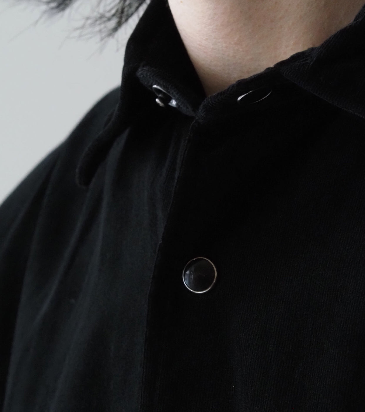 COMOLI Corduroy Comori Shirt ,Black