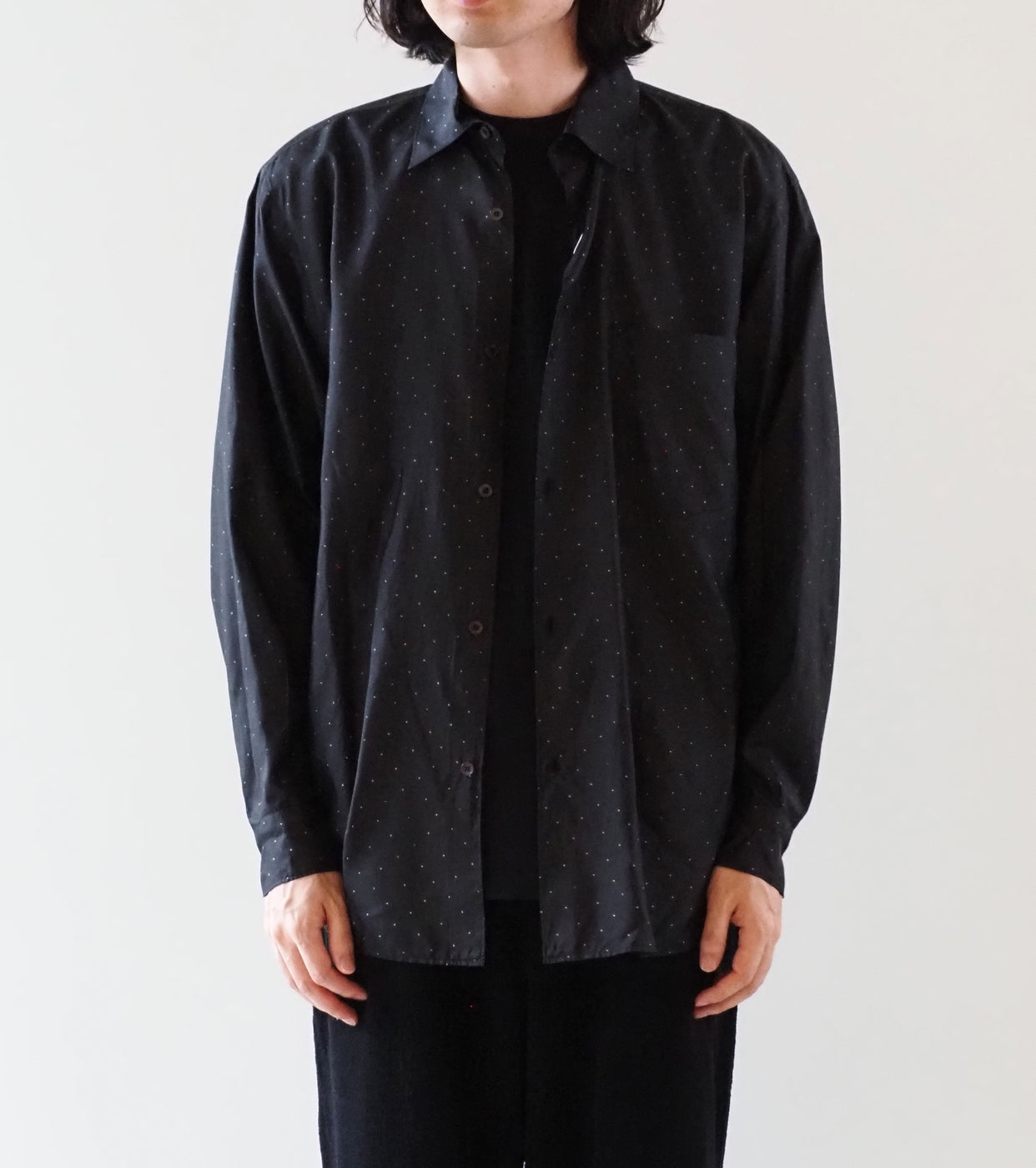 COMOLI シルク ドット  コモリ シャツ, Dot
