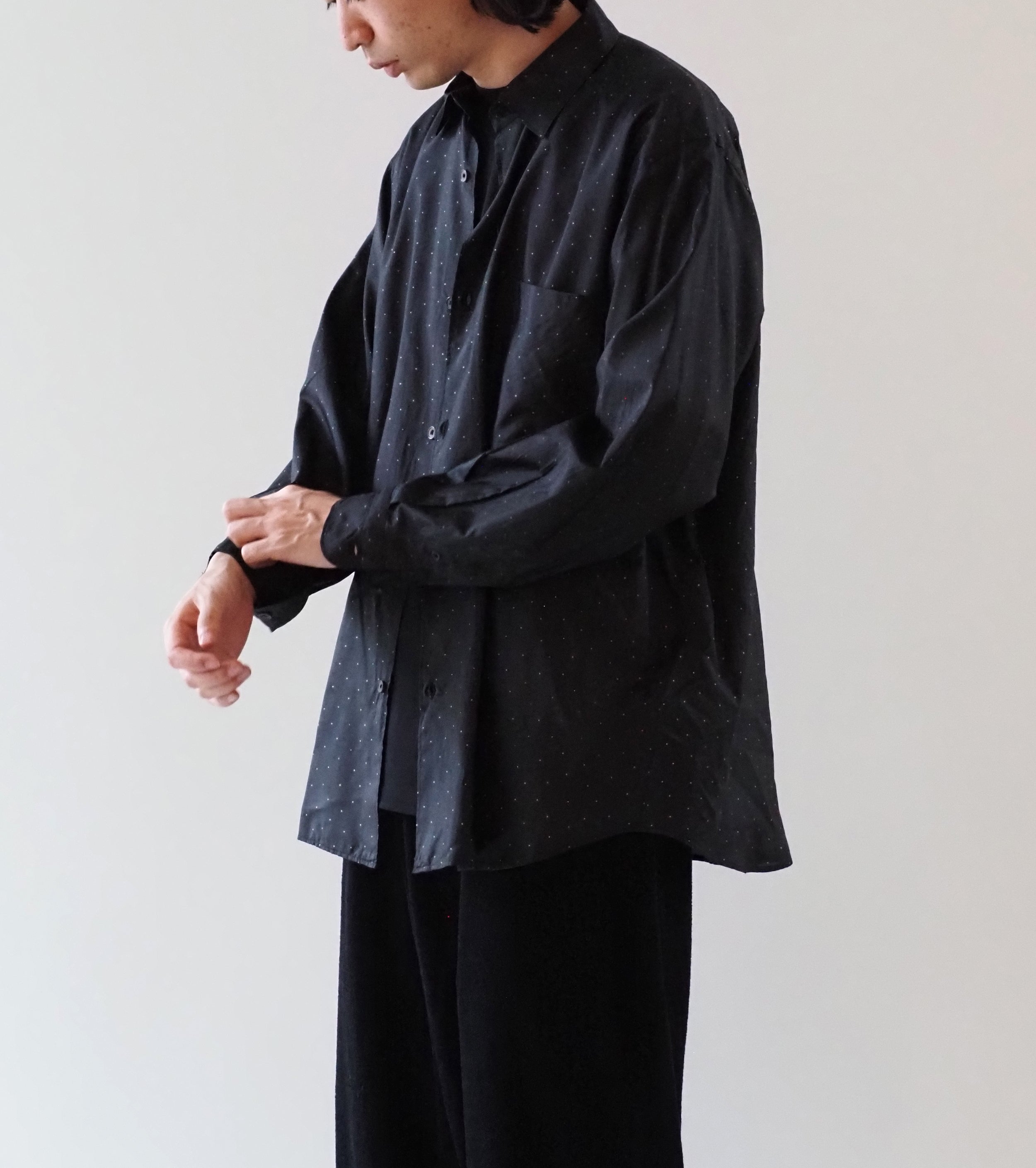 COMOLI シルク ドット  コモリ シャツ, Dot