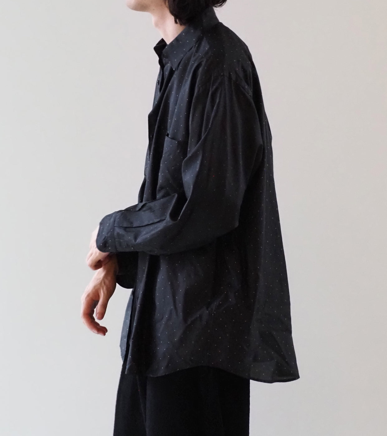 COMOLI シルク ドット  コモリ シャツ, Dot