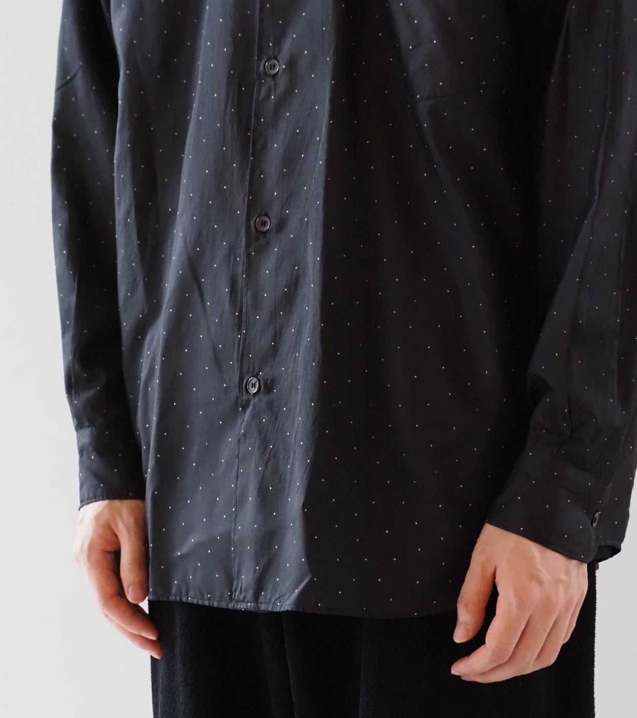 COMOLI シルク ドット  コモリ シャツ, Dot