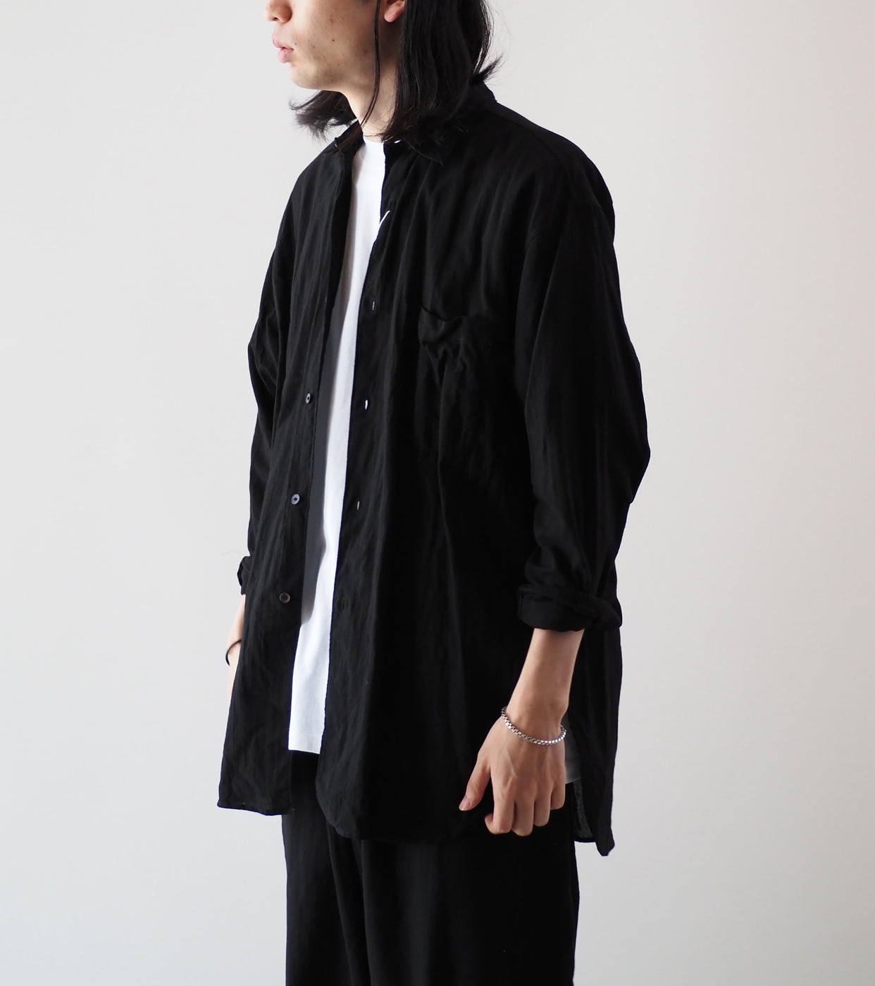 COMOLI OX Shirt , Black