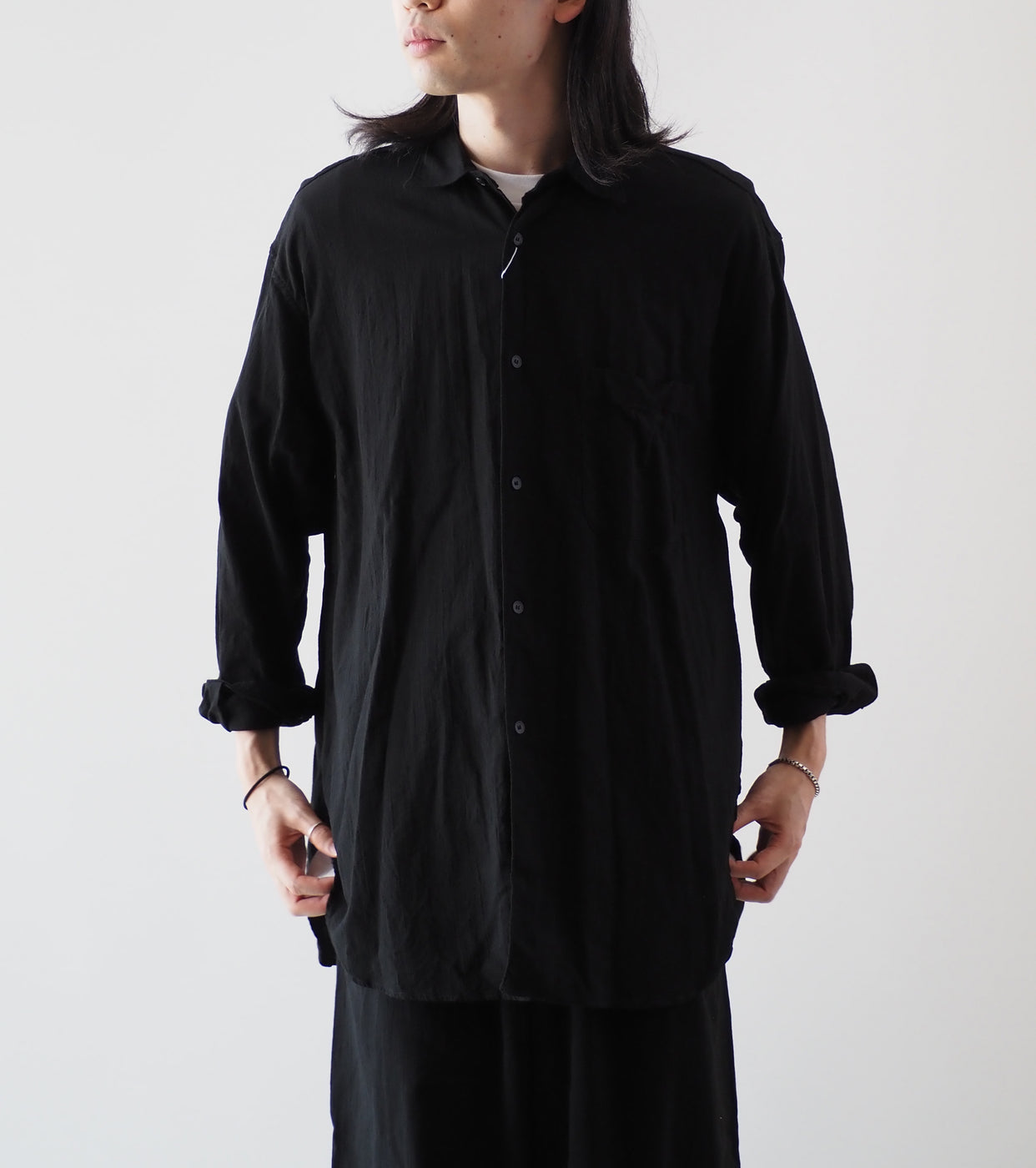 COMOLI OX Shirt , Black