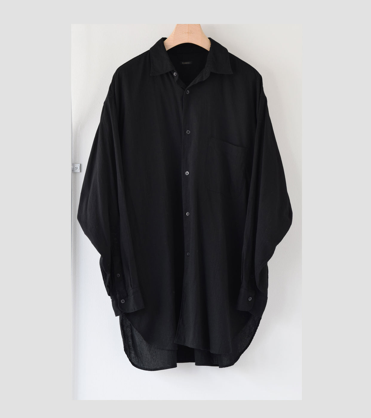 COMOLI OX Shirt , Black