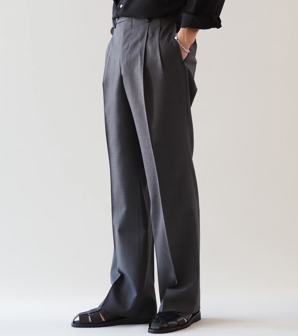 MAATEE＆SONS 永遠 スラックス フレア , Graypin