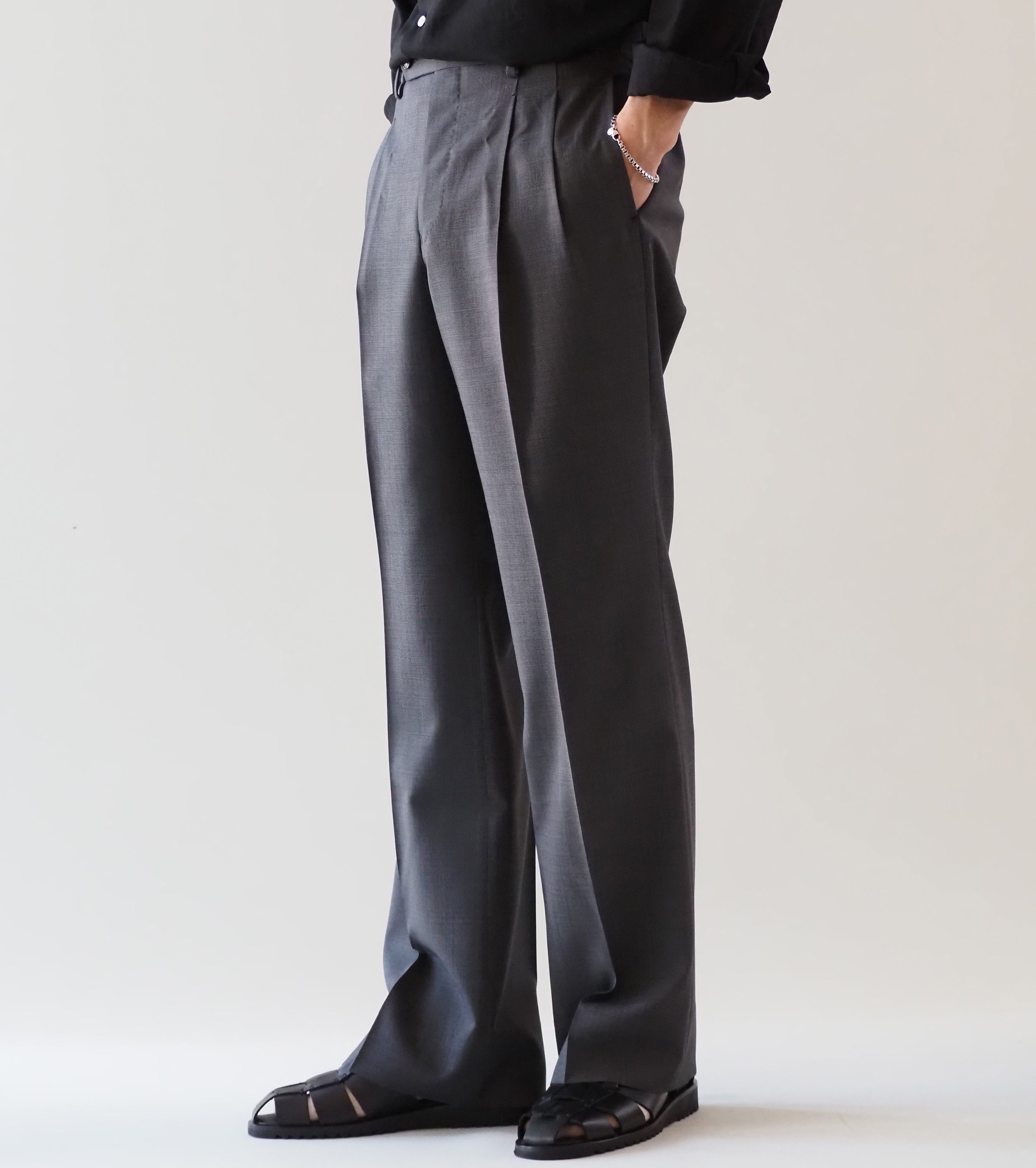 MAATEE＆SONS 永遠 スラックス フレア , Graypin