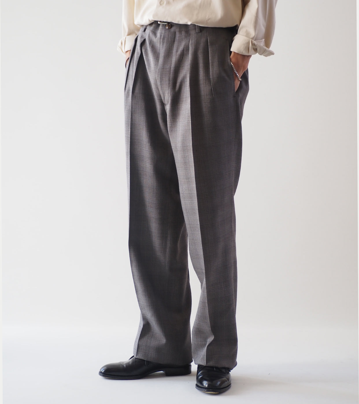 MAATEE＆SONS 永遠スラックス マット チェック , Gray