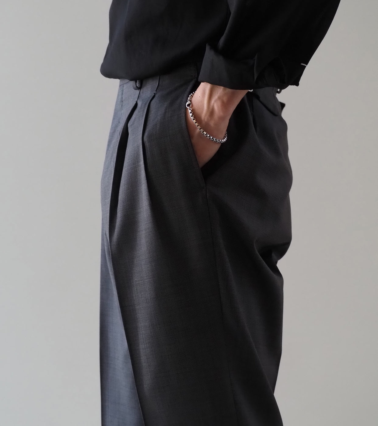 MAATEE＆SONS 永遠 スラックス フレア , Graypin