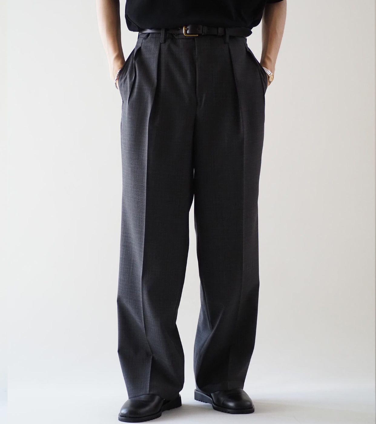 MAATEE＆SONS 永遠 スラックス 2 , Charcoal Gray